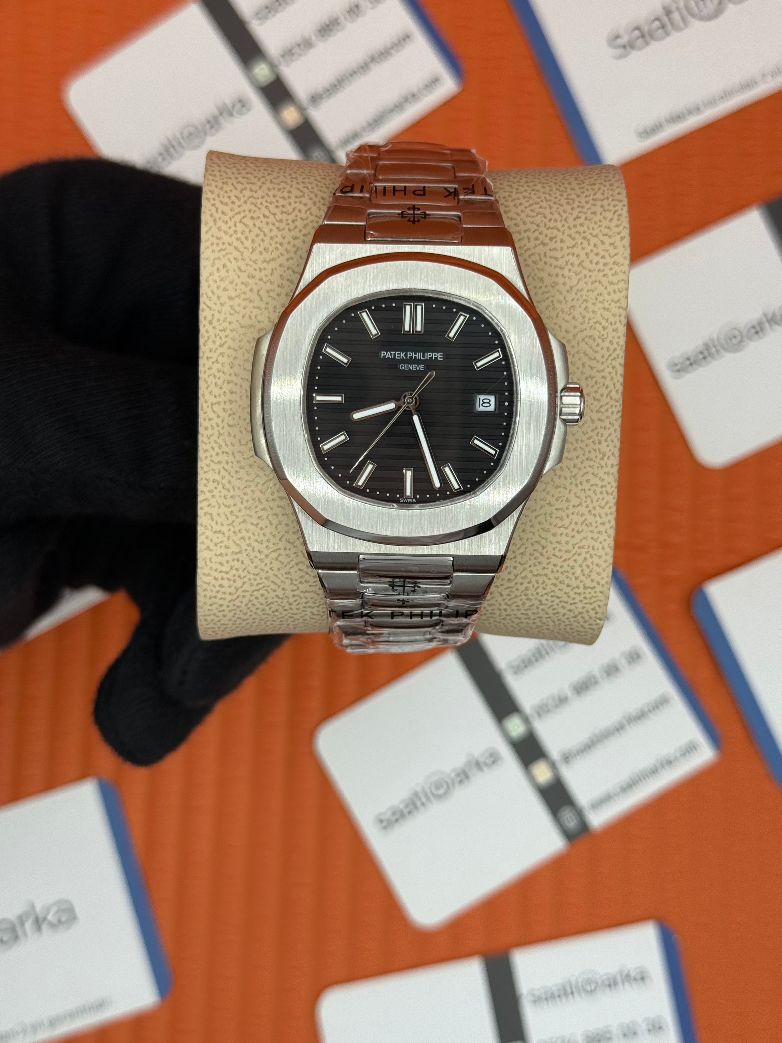 PATEK PHILIPPE BLACK DİLA SİLVER KASA-KORDON