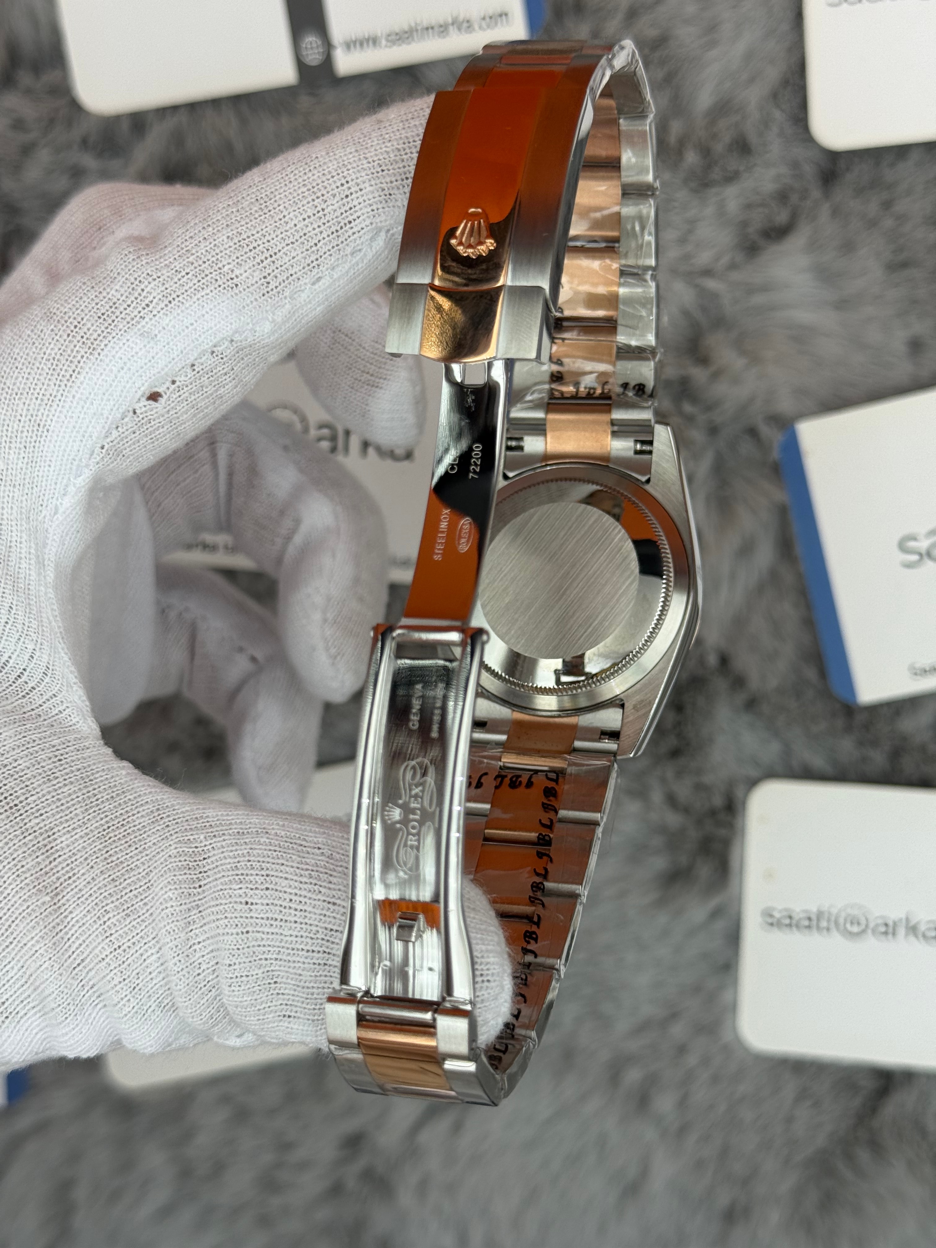 ROLEX Datejust 36mm kahverengi kadran silver kasa rose silver oyster kordon 