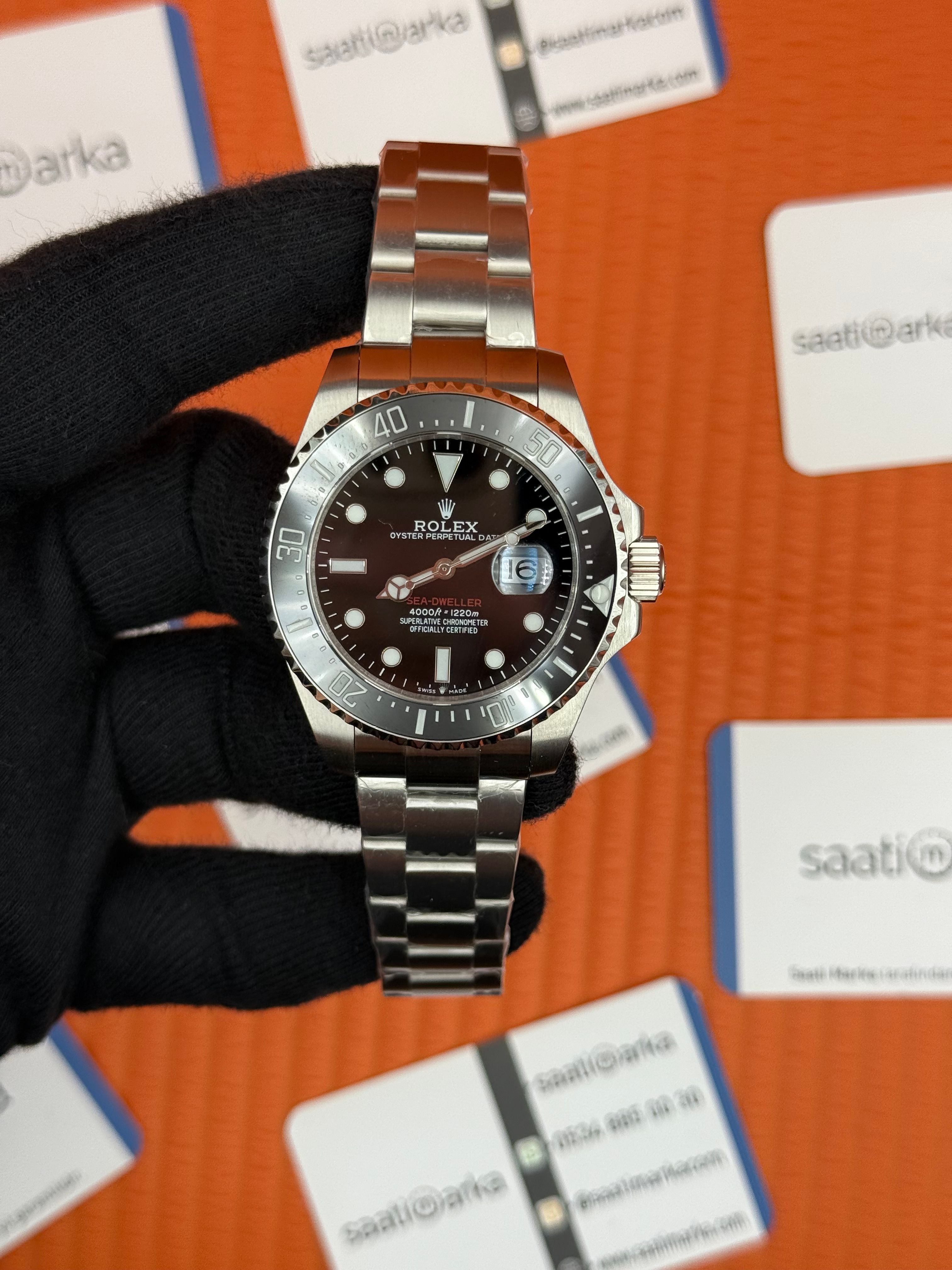ROLEX Sea Dweller black dial silver kasa-kordon