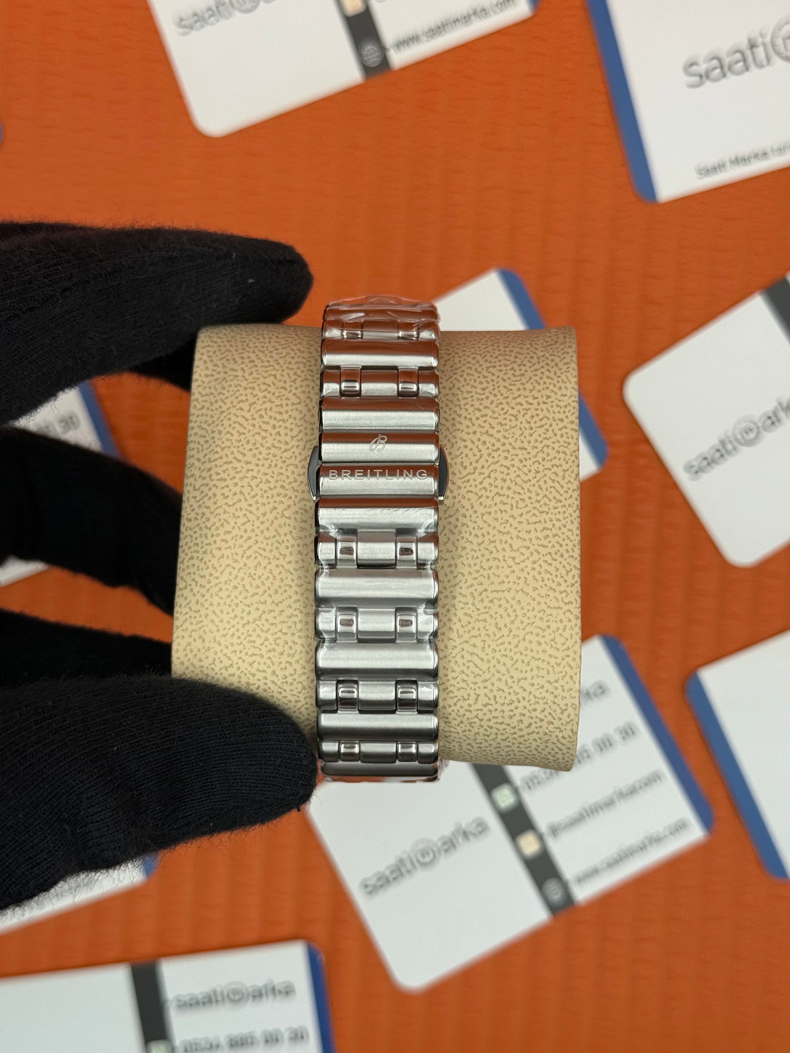 BREITLING GMT kahverengi kadran silver kasa-kordon