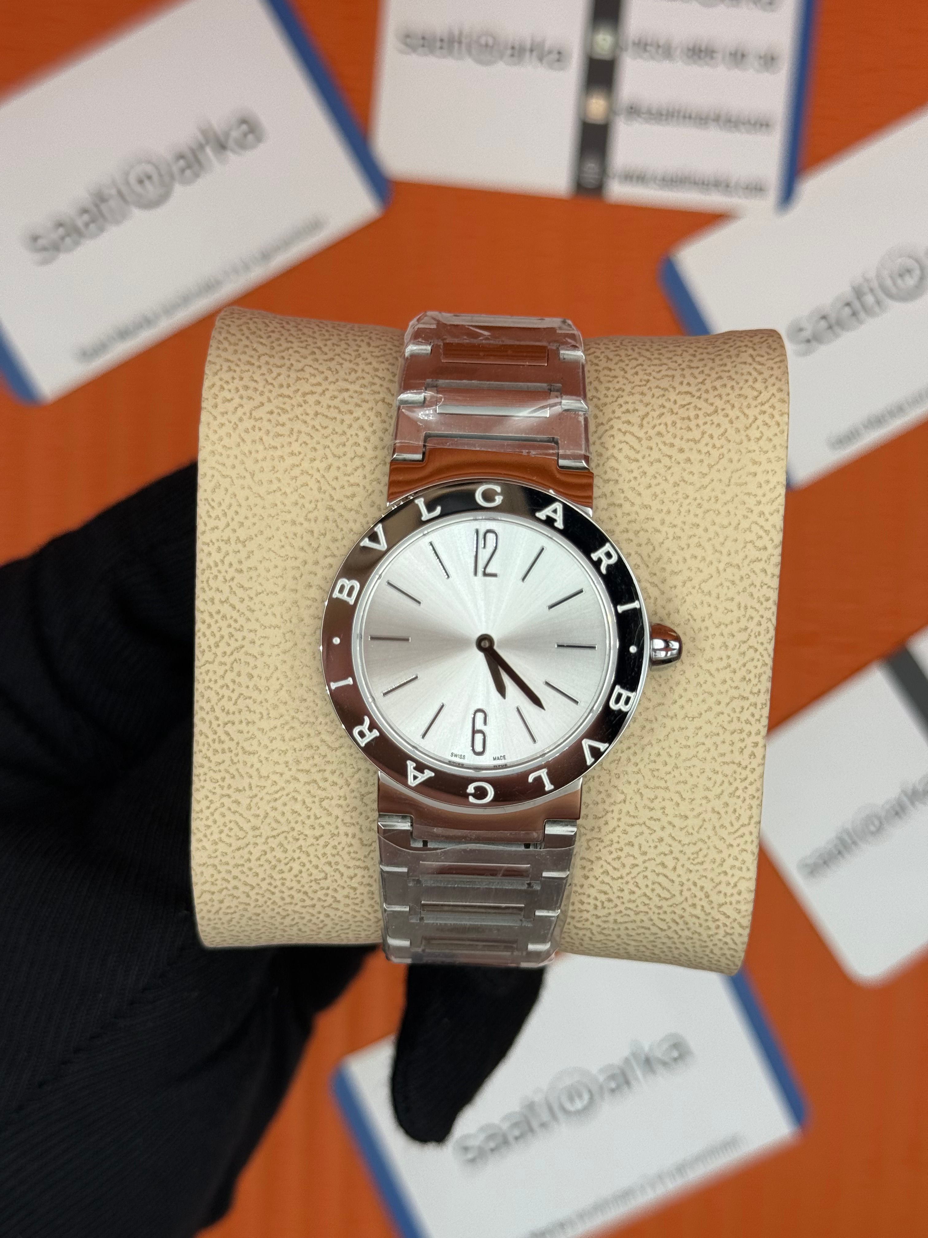 BVLGARI beyaz kadran silver kasa kordon kadın kol saati