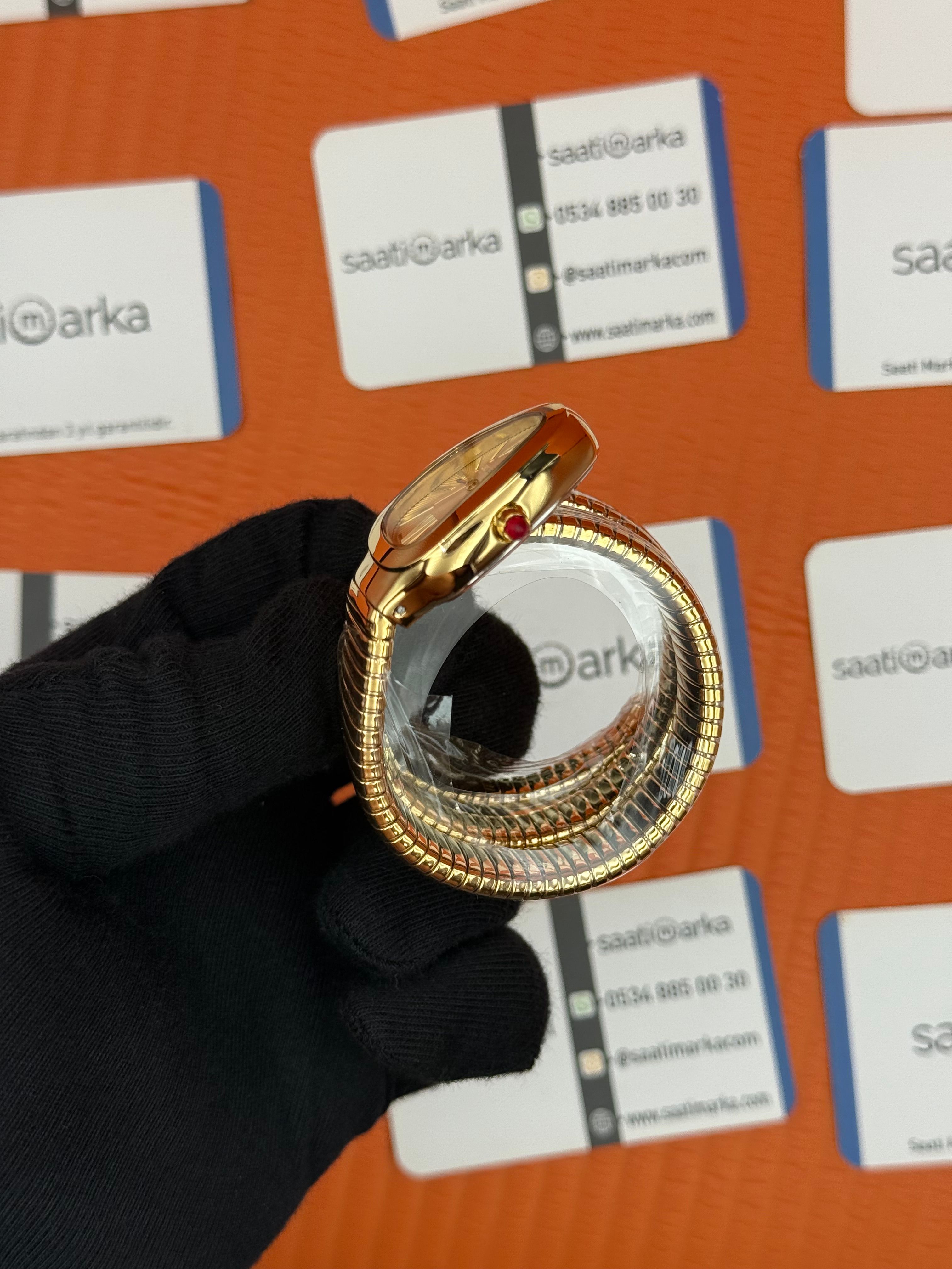 BVLGARİ serpenti çift sarma gold kordon şampanya kadran kadın kol saati