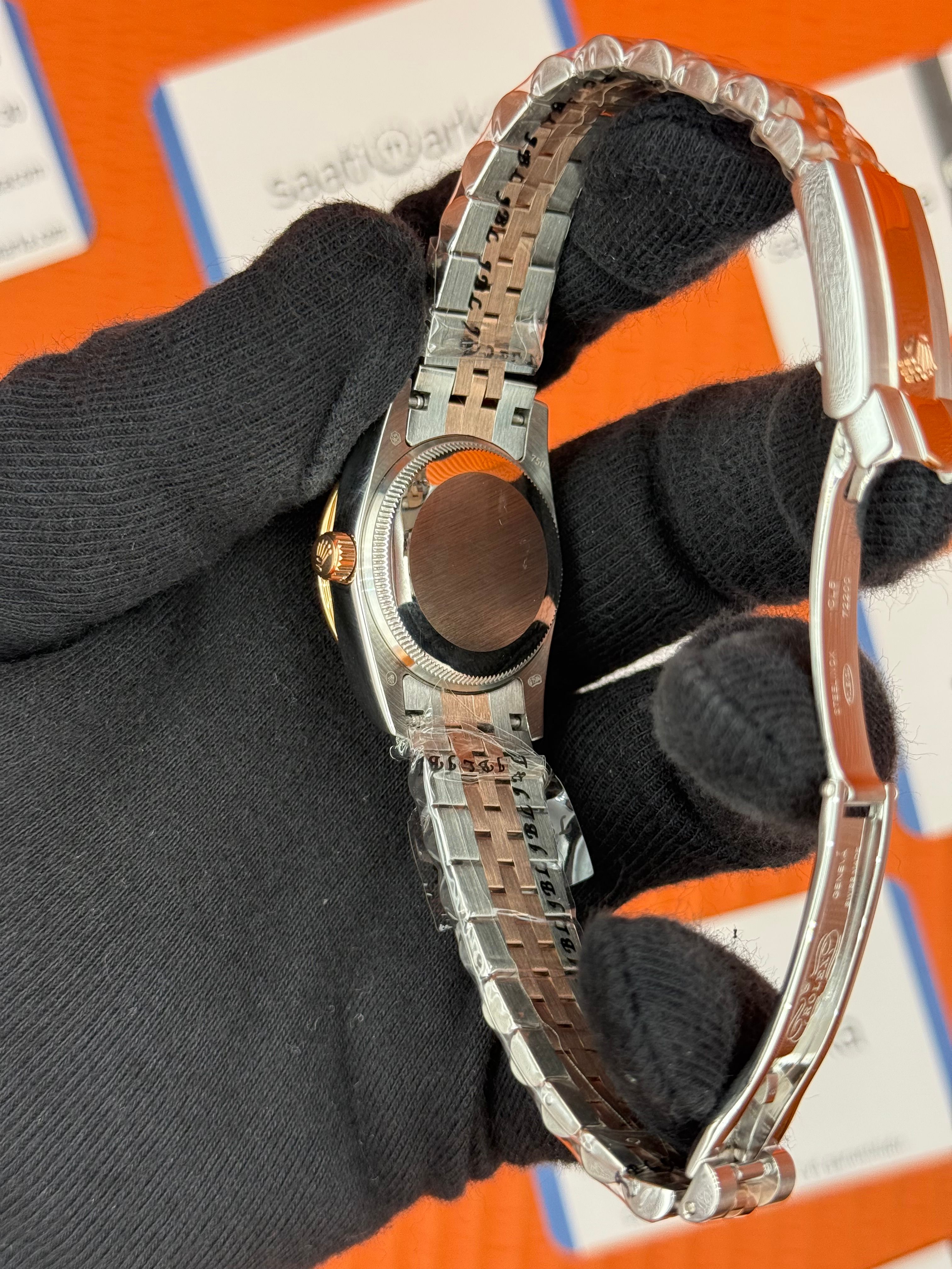 ROLEX datejust 31mm çiçekli kadran rose silver jubilee kordon taşlı bezel 
