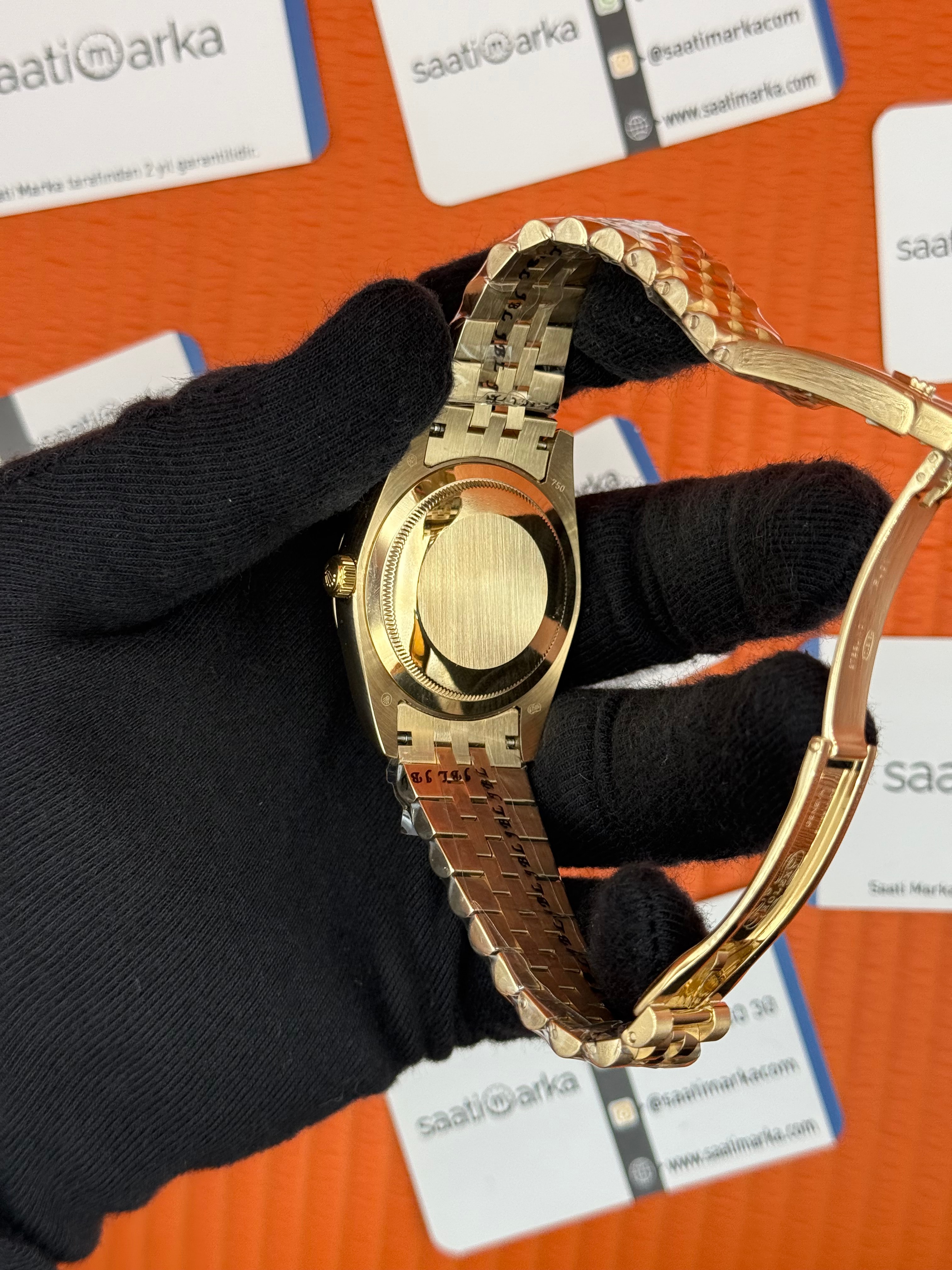 ROELX Day Date roma rakamlı siyah kadran jubilee kordon