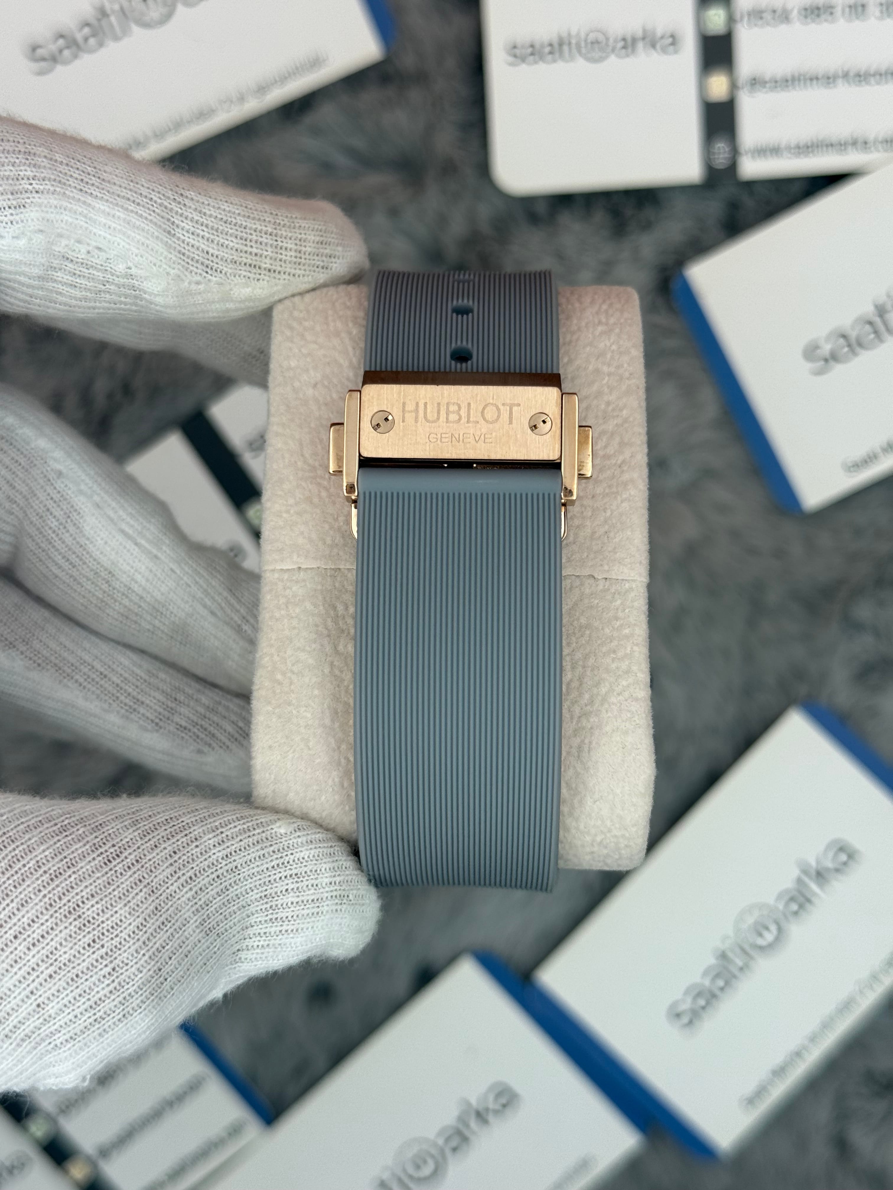 HUBLOT vendome 41mm rose kasa gri kadran gri kauçuk kordon erkek kol saati
