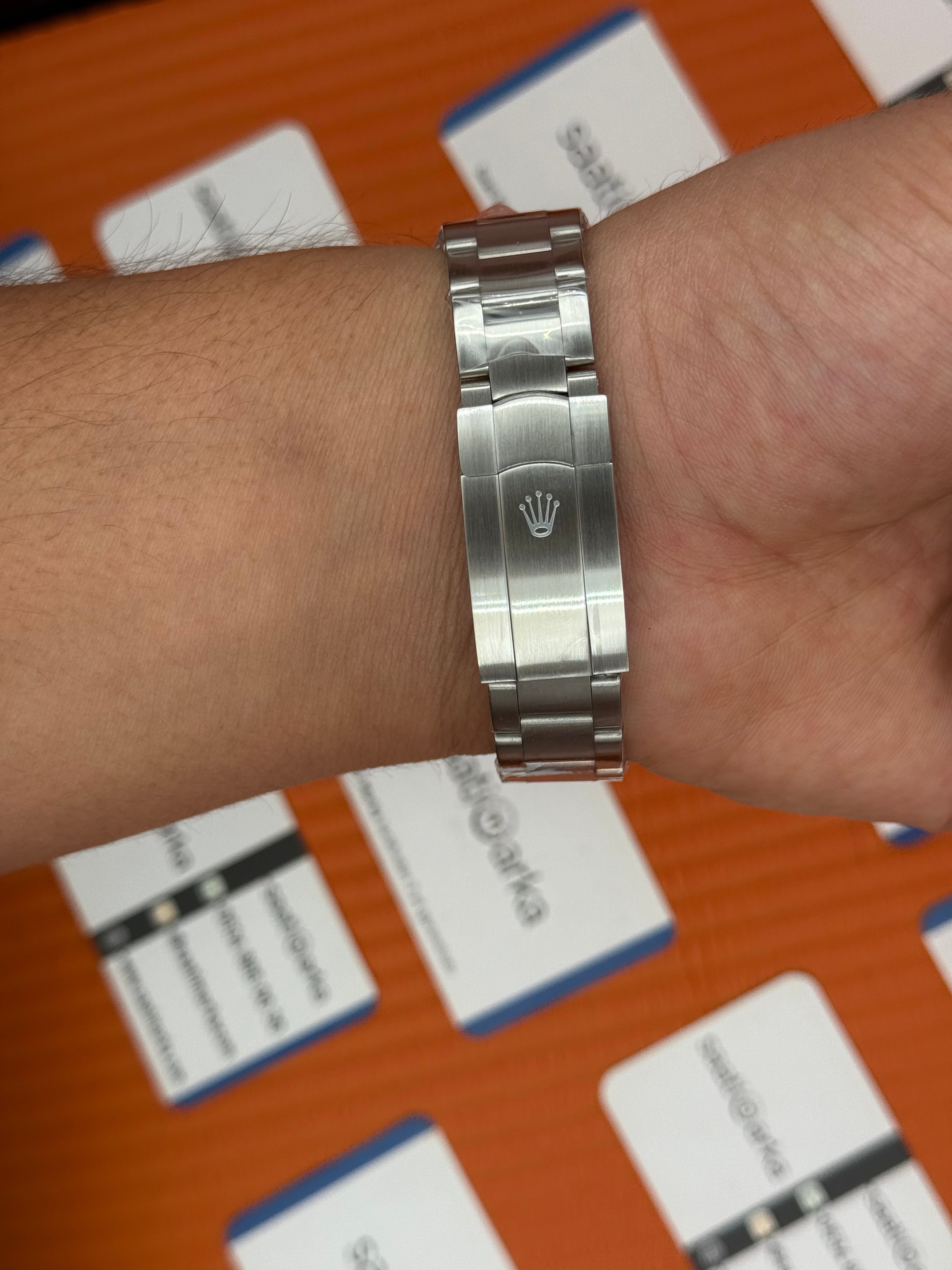 ROLEX oyster perpetual siyah kadran silver kasa kordon erkek kol saati