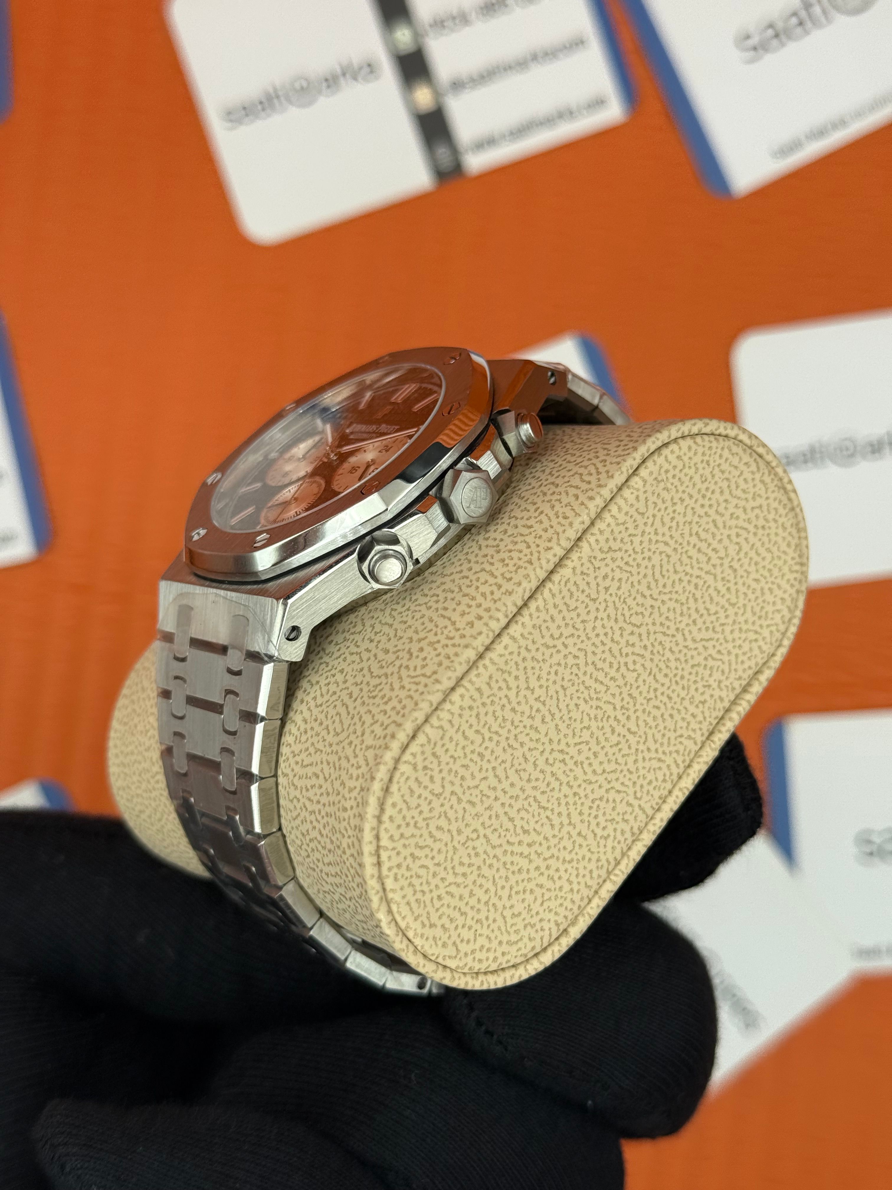 AUDEMARS PİGUET ROYAL OAK SİLVER KASA KORDON SİYAH KADRAN 