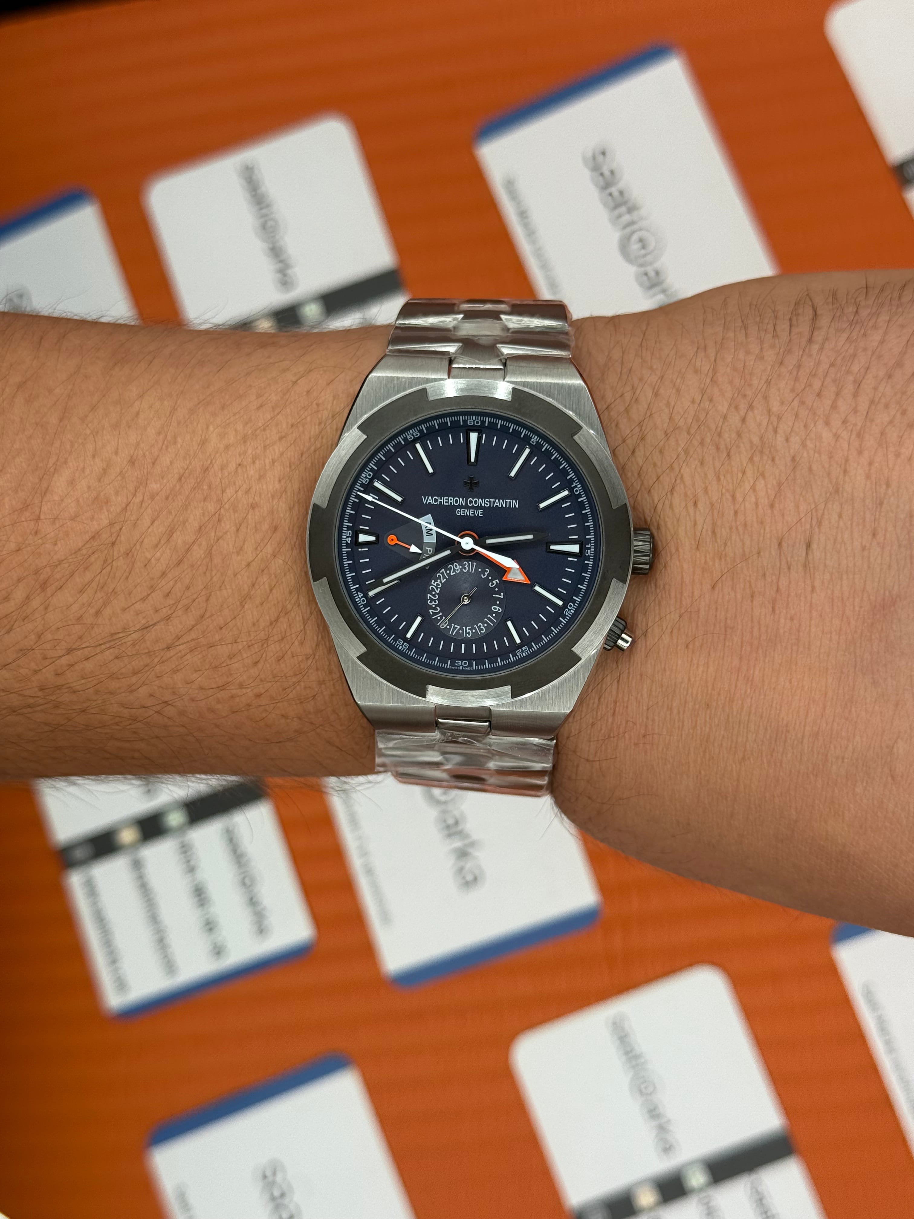 VACHERON CONSTANTIN overseas dual time 41mm lacivert kadran silver kasa kordon erkek kol saati