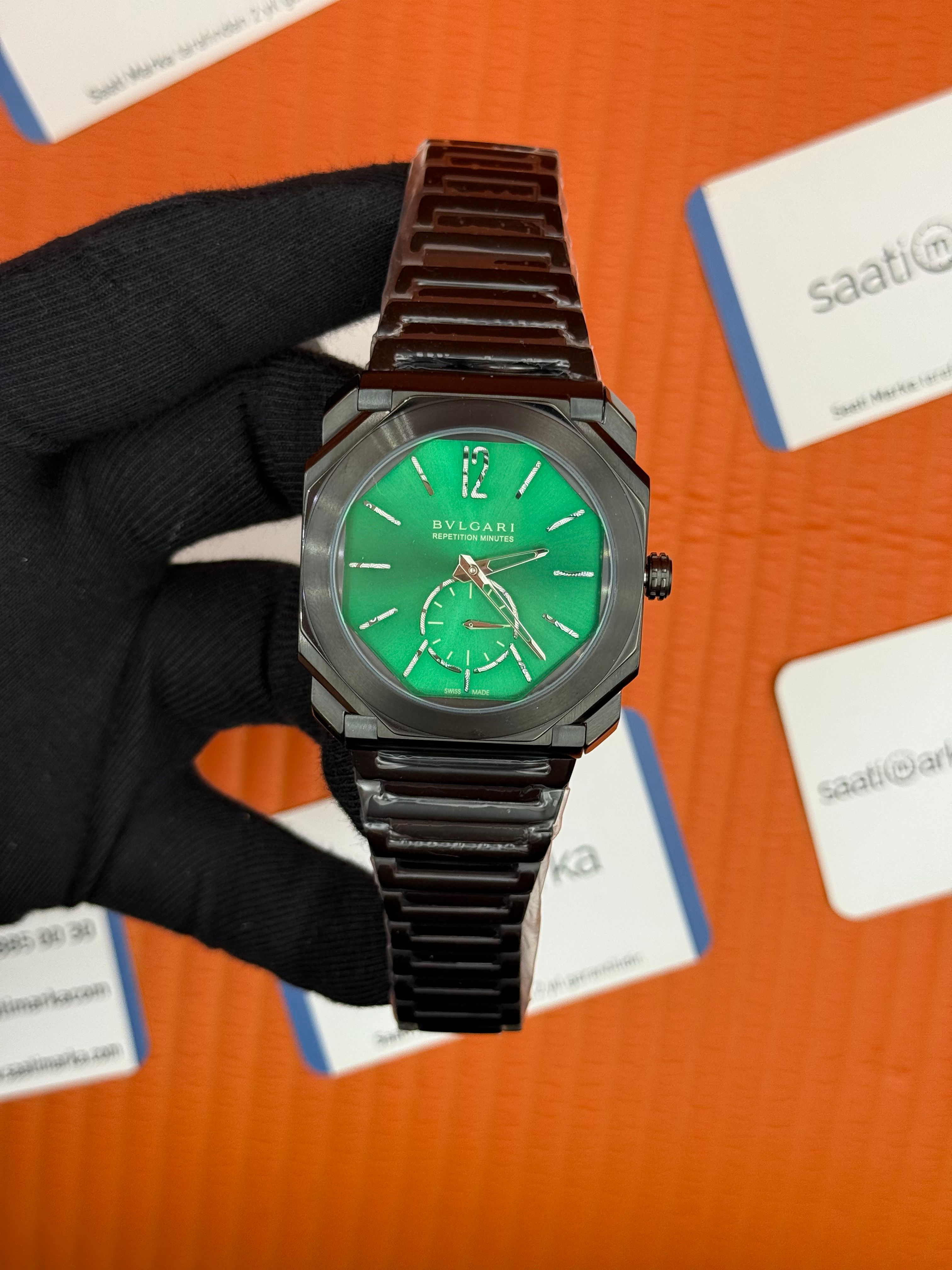 BVLGARI OCTO finisimo yeşil dial siyah kasa kordon
