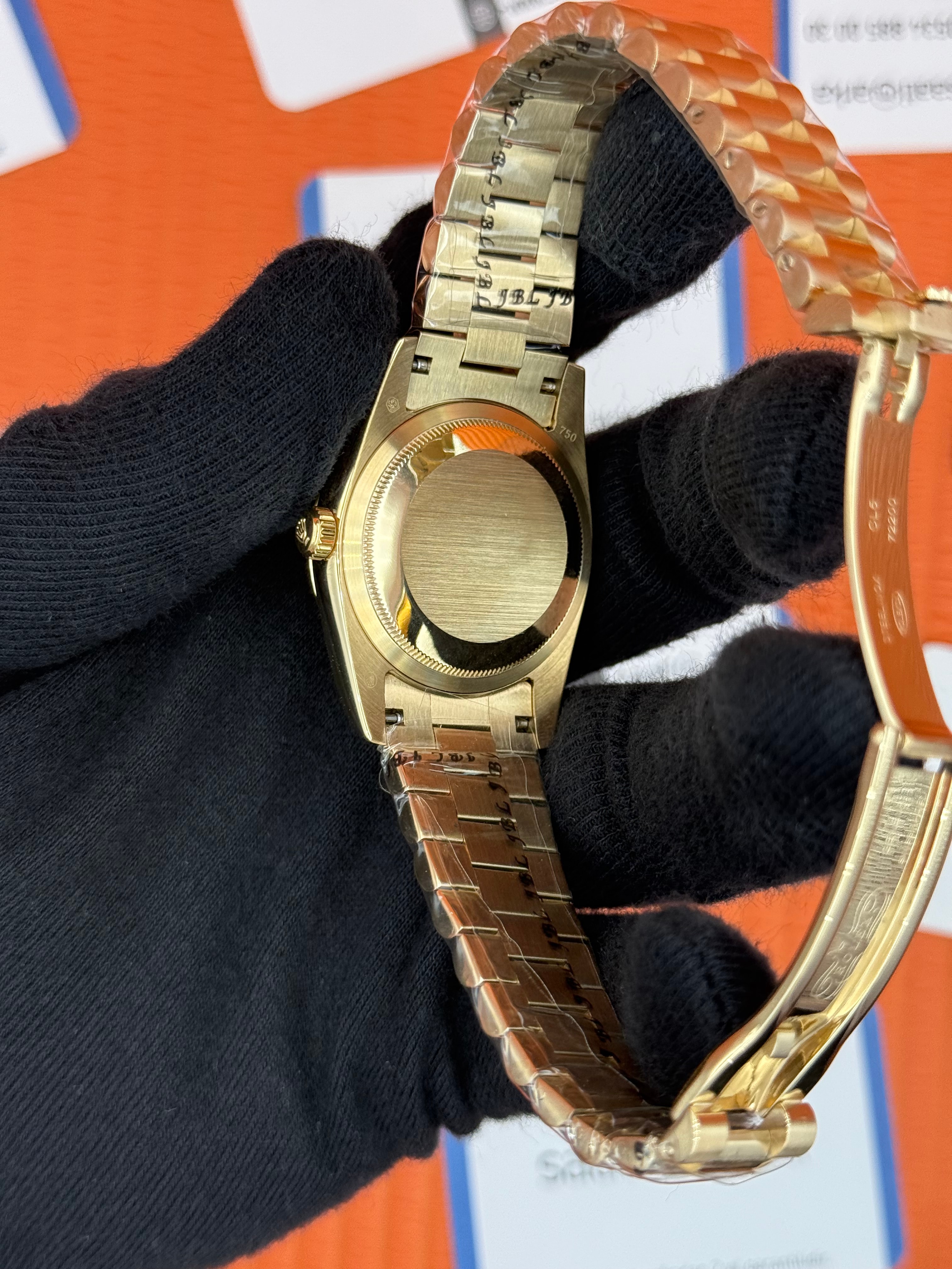 ROELX day date 36mm roma rakamlı beyaz kadran president kordon