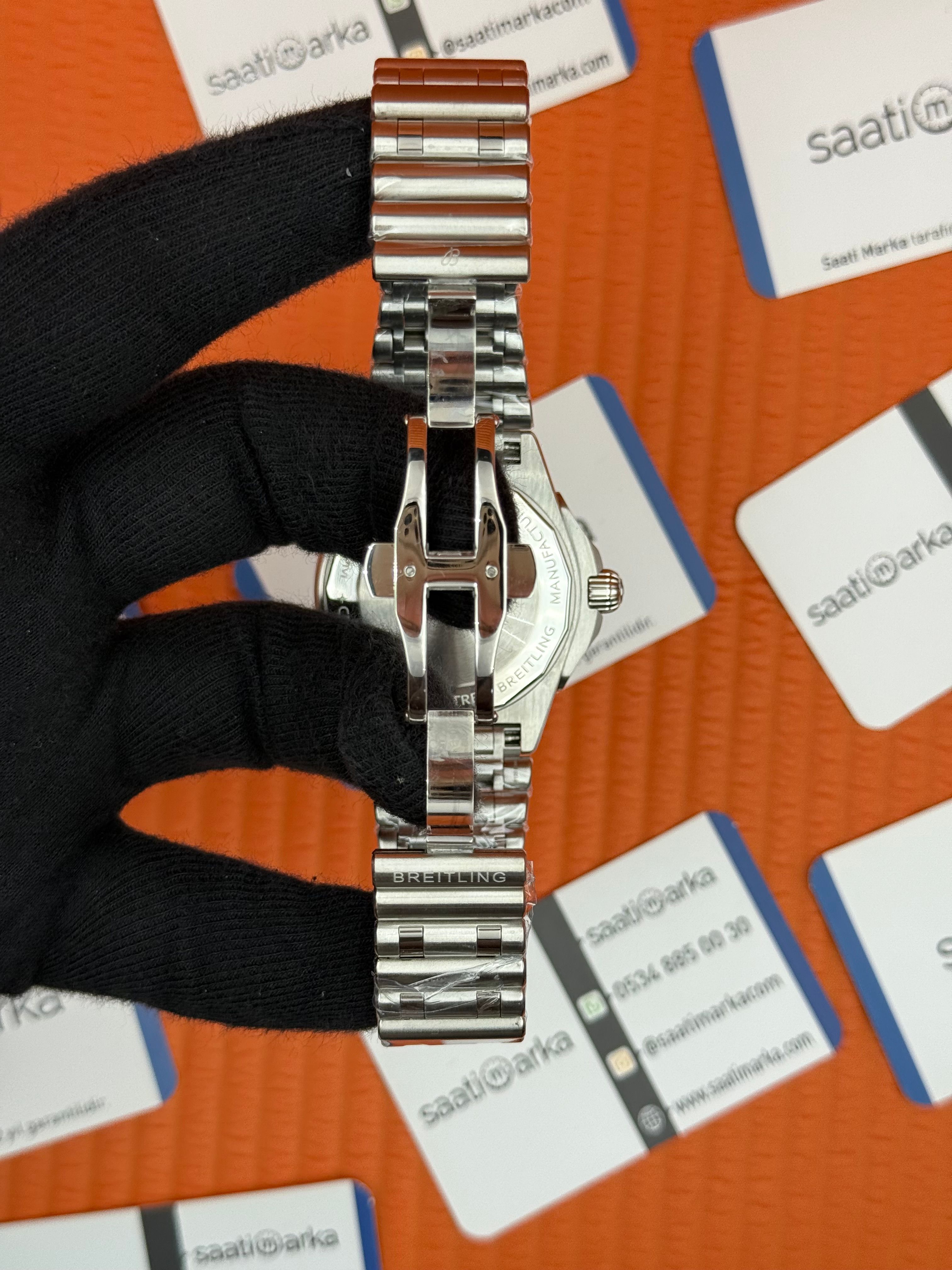 BREITLING GMT yeşil kadran silver kasa kordon