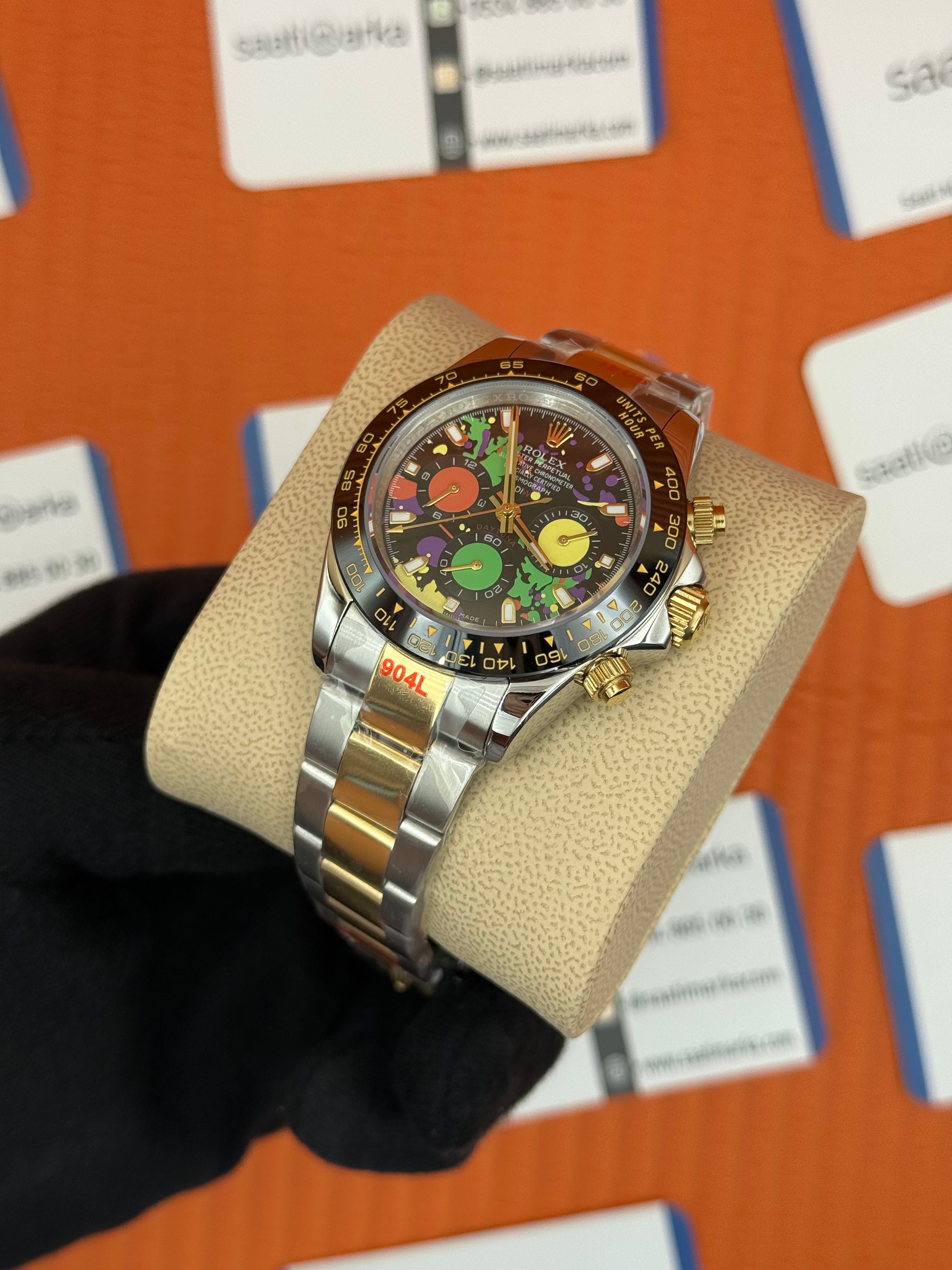 ROLEX Daytona colourful dial gold silver kasa-kordon