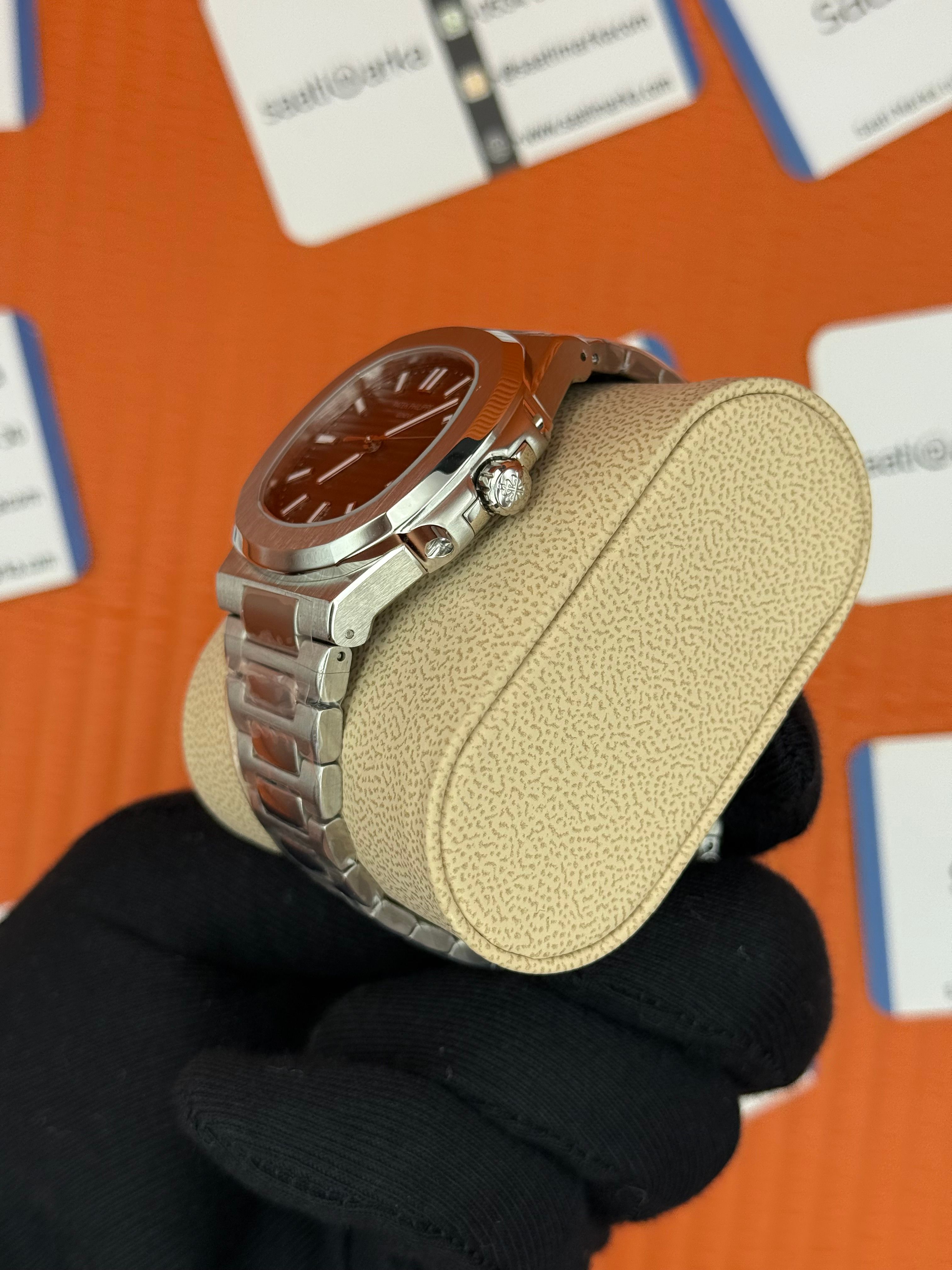 PATEK PHILIPPE nautilus kahverengi kadran silver kasa kordon