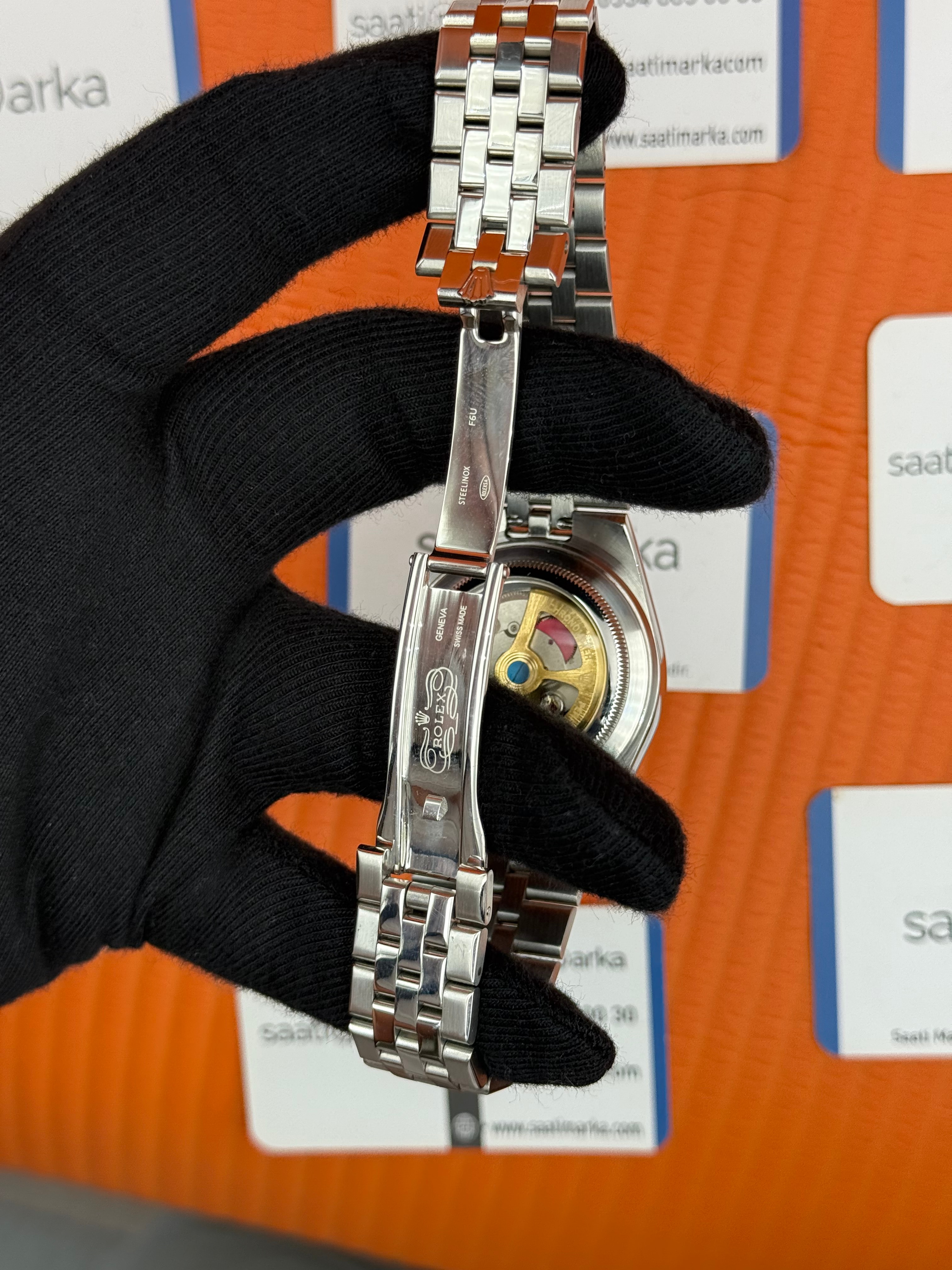 ROLEX land dweller 40mm gri kadran silver kasa kordon oystersteel erkek kol saati