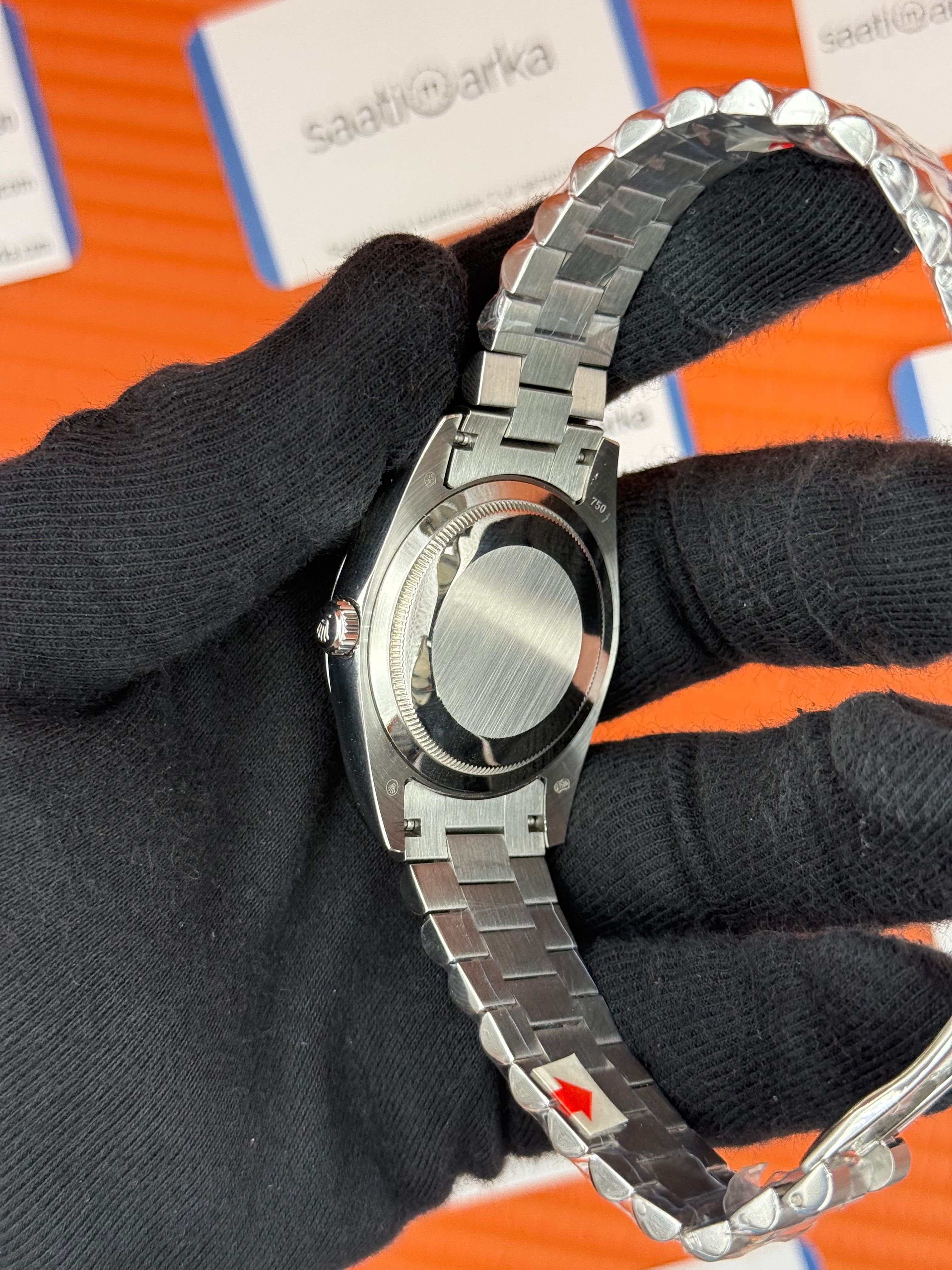 ROLEX Day Date roma rakamlı mavi siyah kadran silver president kordon