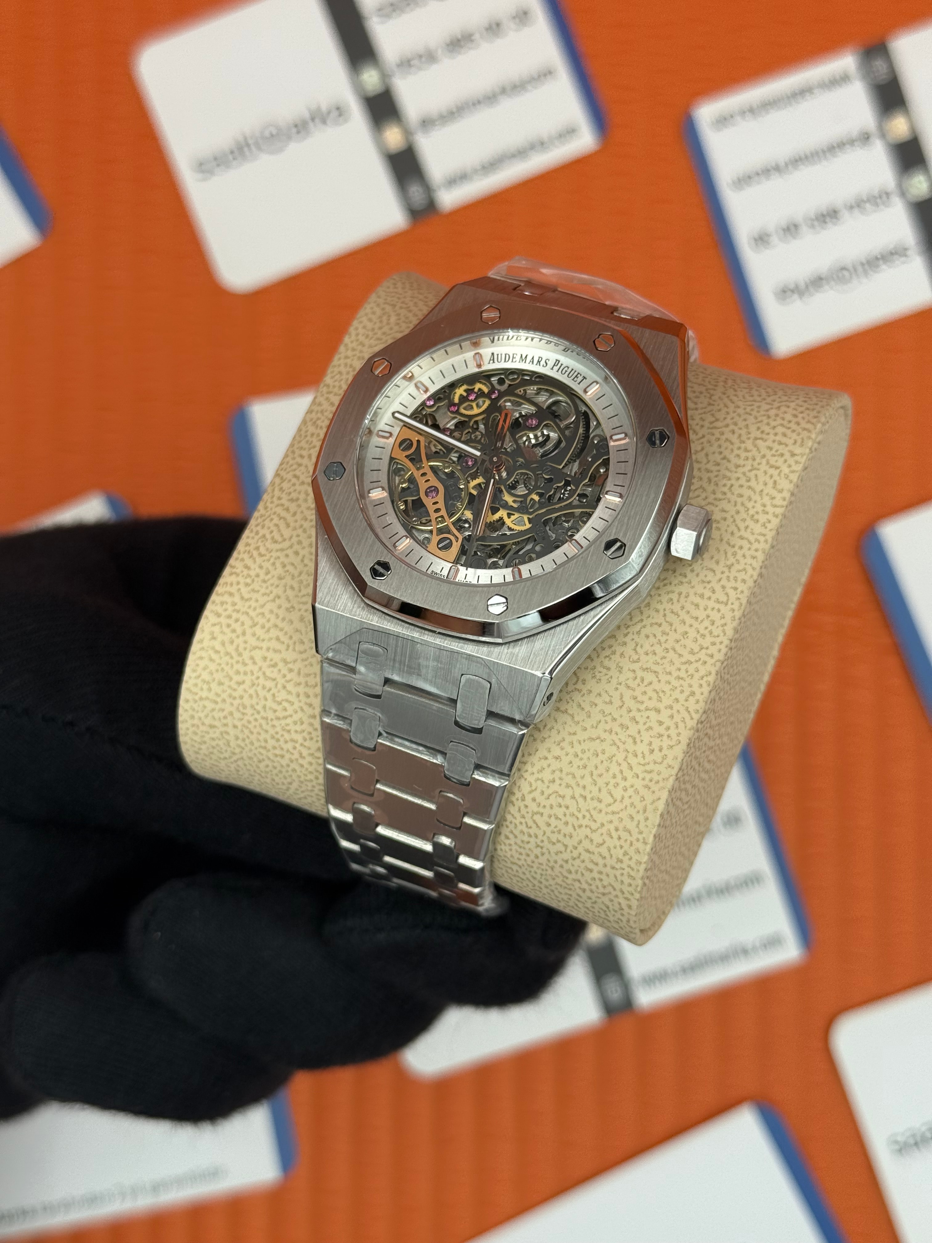 AUDEMARS PİGUET ROYAL OAK BEYAZ SKELETON KADRAN SİLVER KASA KORDON