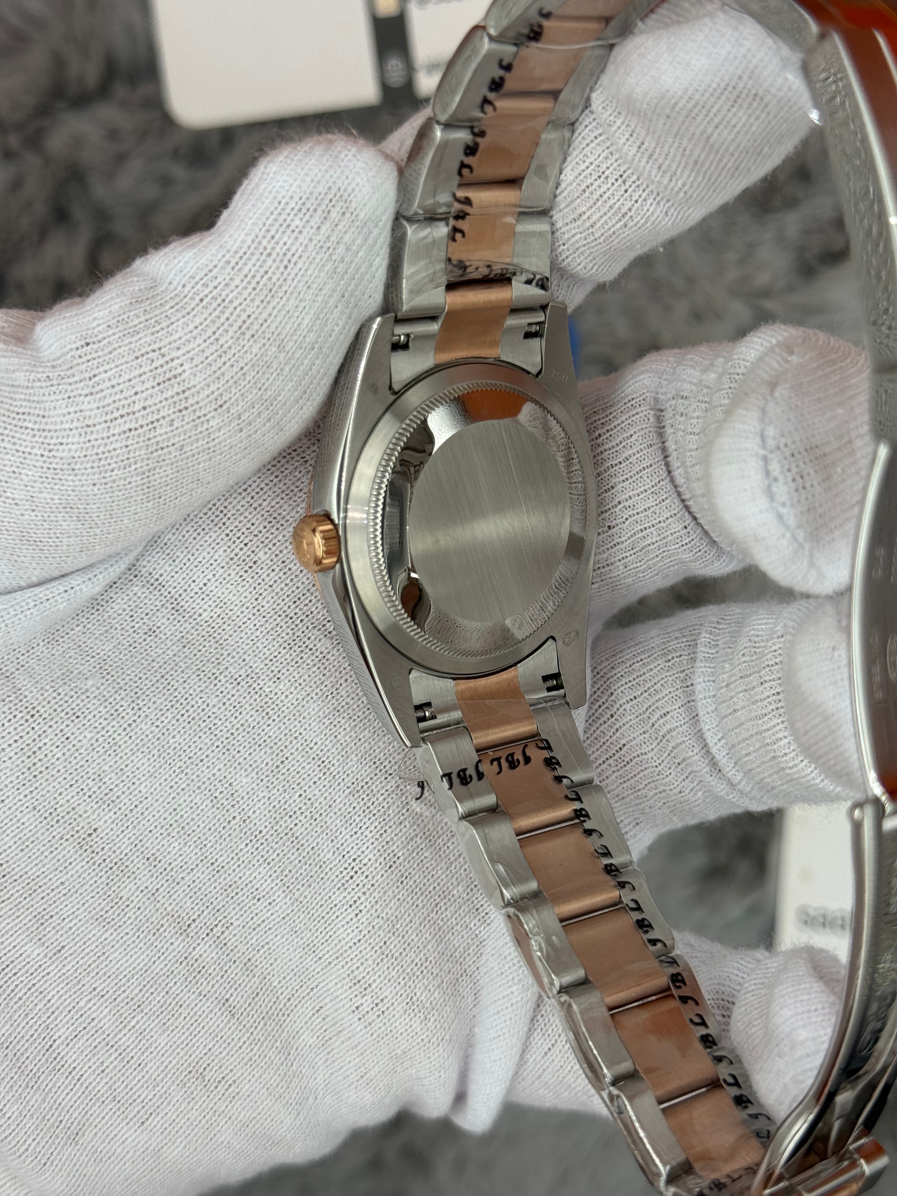 ROLEX Datejust 36mm beyaz kadran silver kasa rose silver oyster kordon 