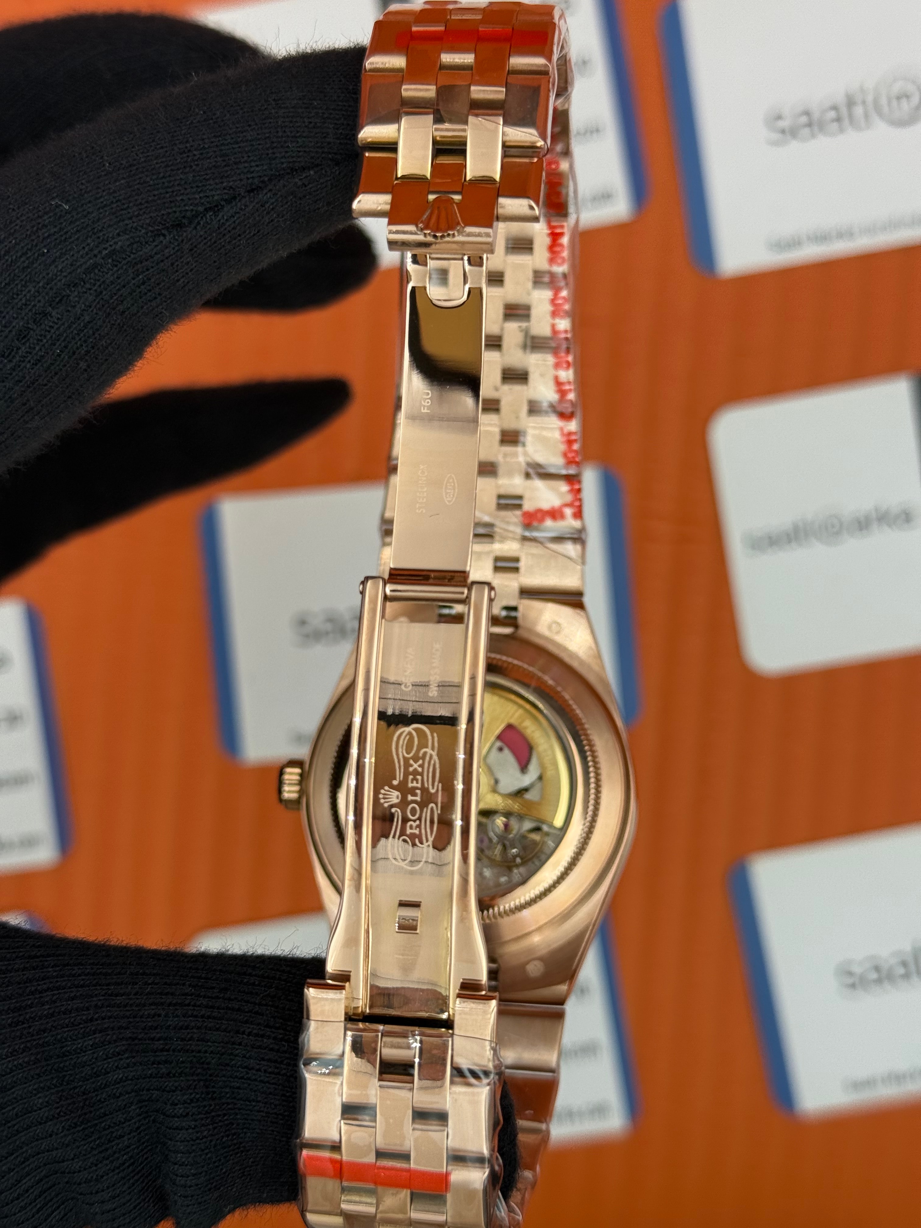 ROLEX land dweller 40mm beyaz kadran rose kasa kordon oystersteel erkek kol saati