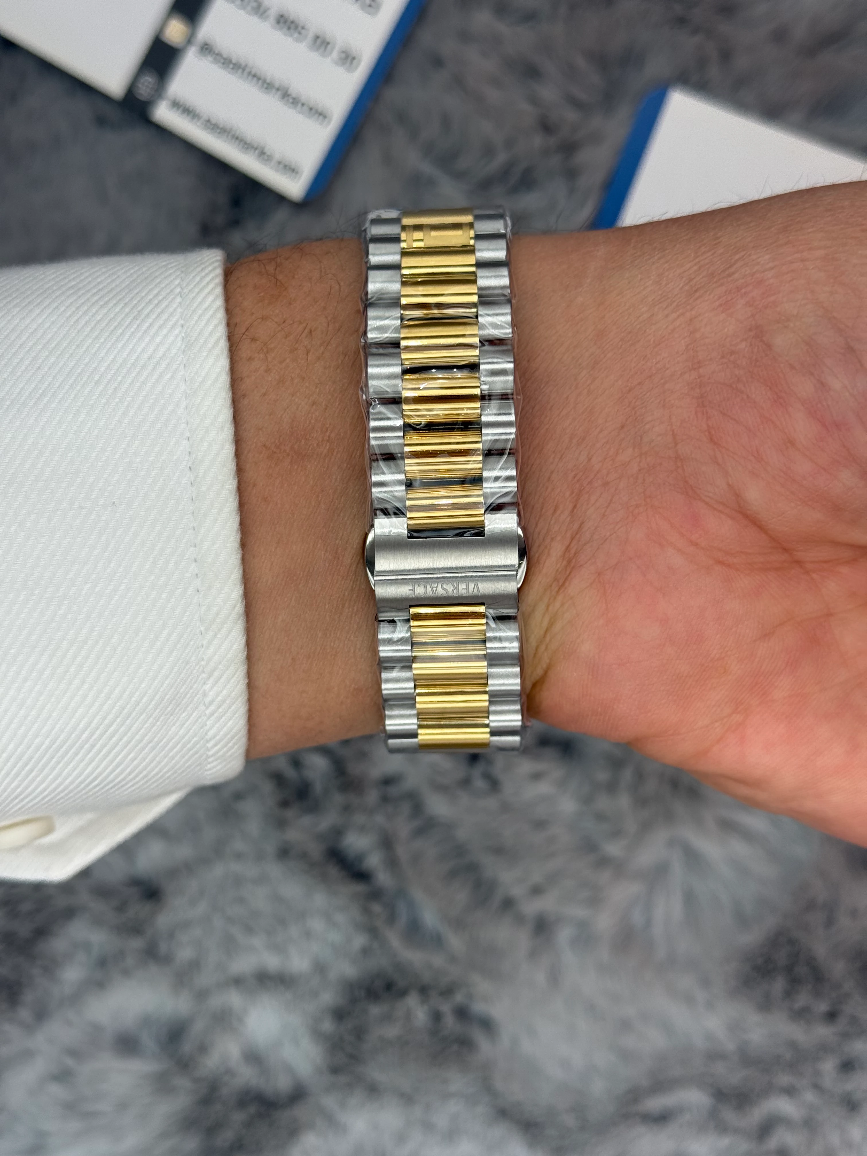 VERSACE 40MM SİYAH KADRAN GOLD SİLVER KASA KORDON ERKEK KOL SAATİ