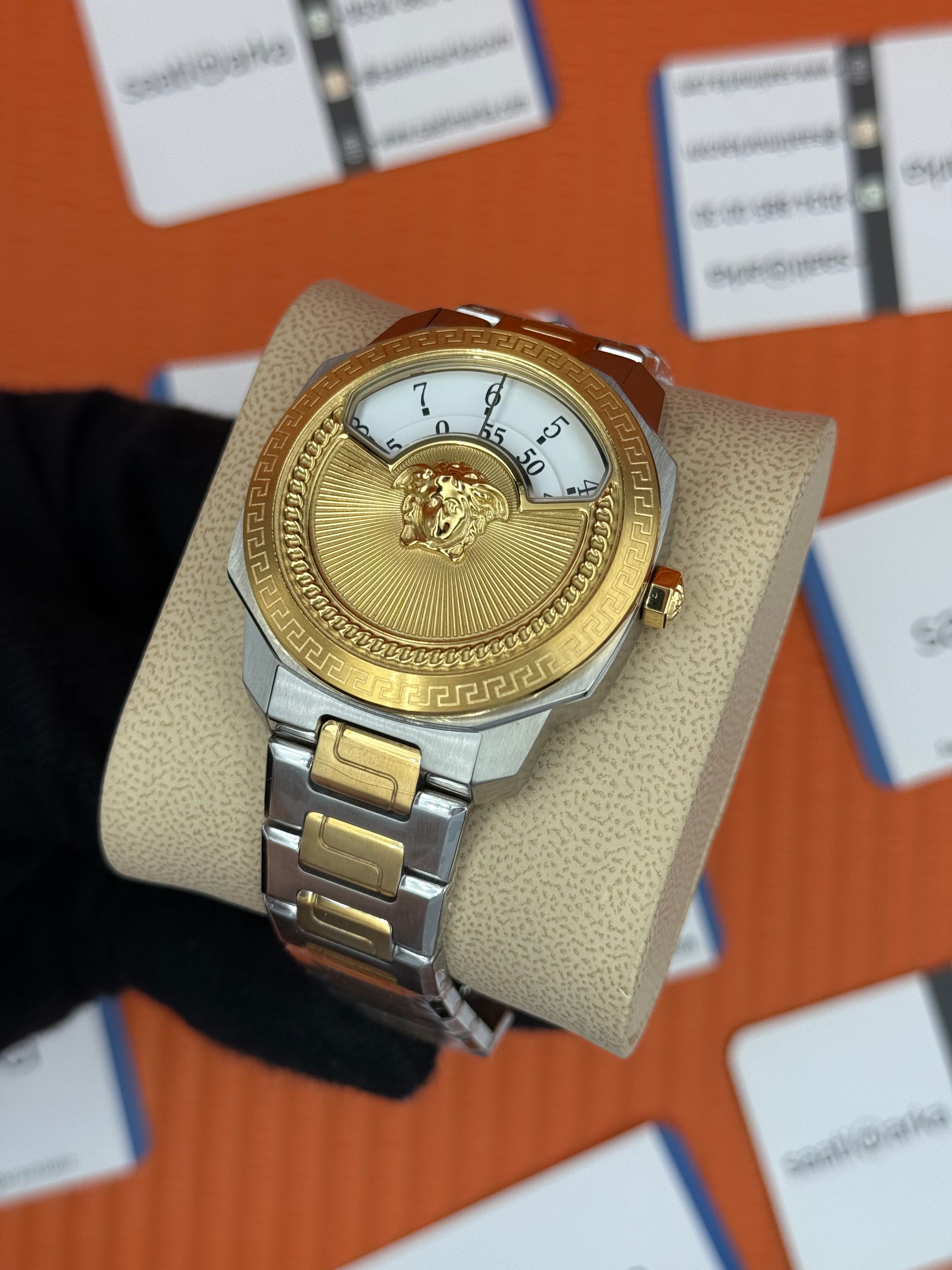 VERSACE ERKEK KOL SAATİ BEYAZ KADRAN GOLD SİLVER KASA KORDON