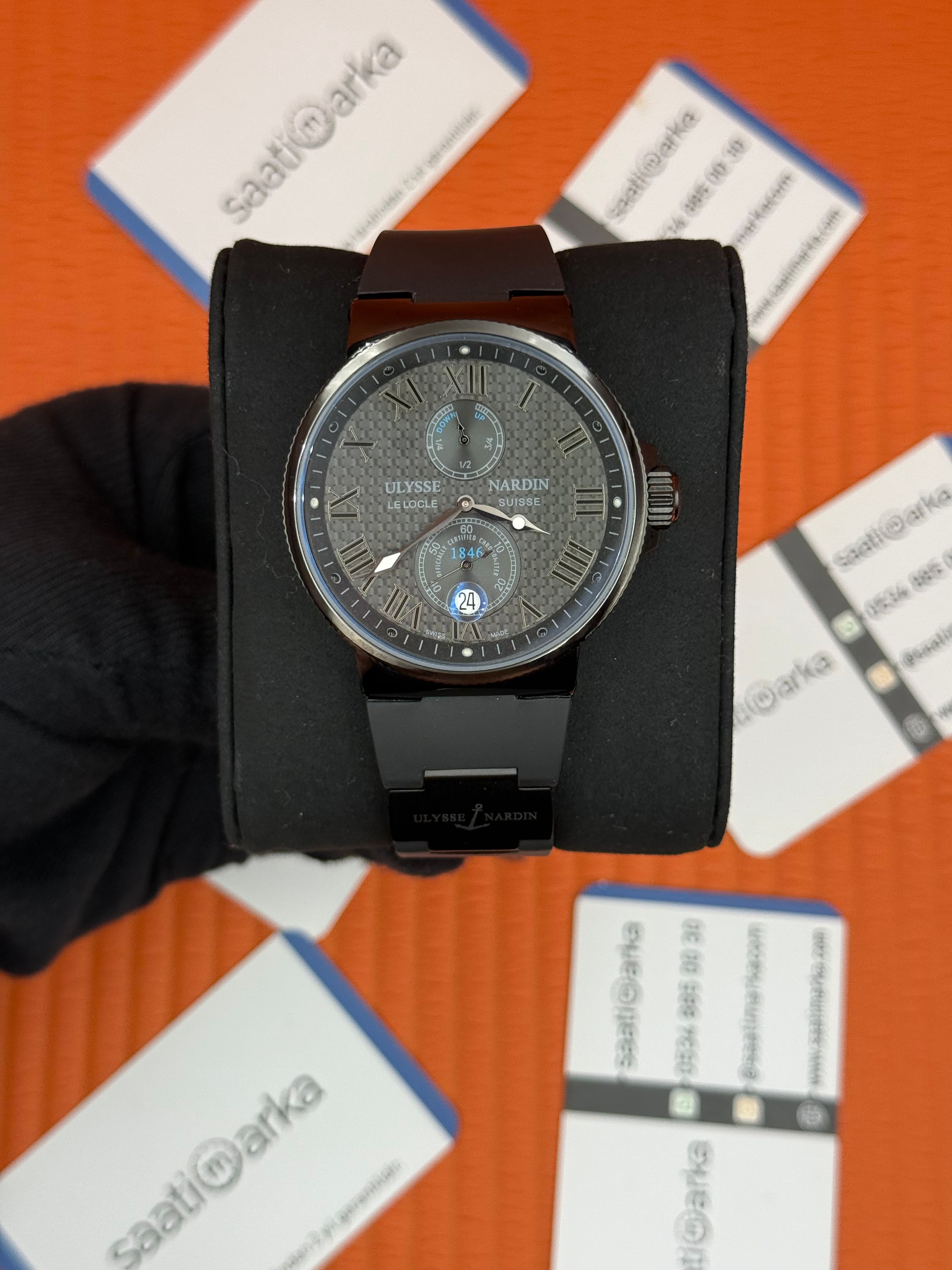 ULYSSE NARDİN MARİNE CHRONOMETER SİYAH KADRAN MAVİ DETAYLI