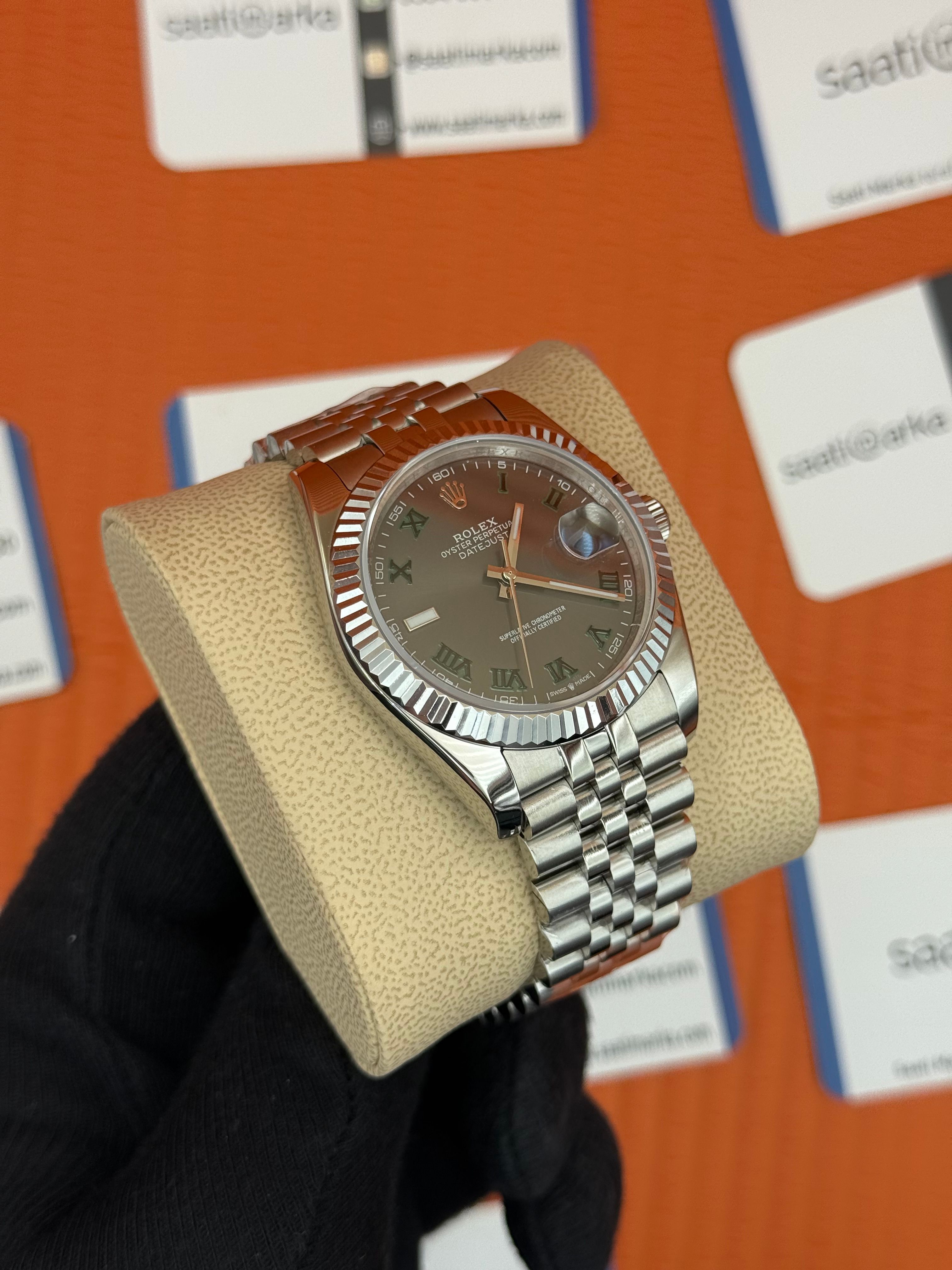 ROLEX Datejust wimbledon grey dial silver jubilee kordon