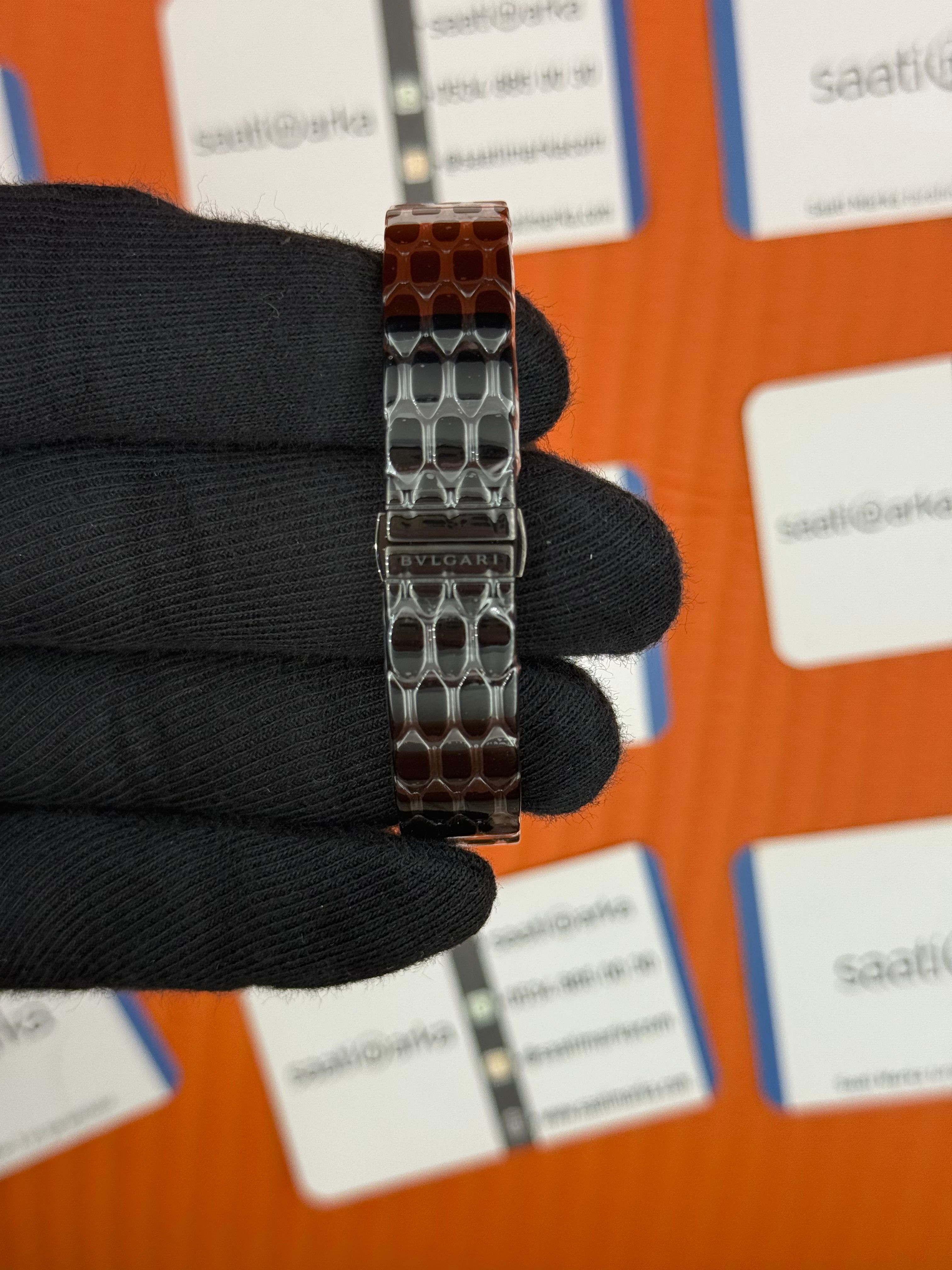 BVLGARİ serpenti seduttori siyah kadran rose bezel siyah kasa kordon kadın kol saati