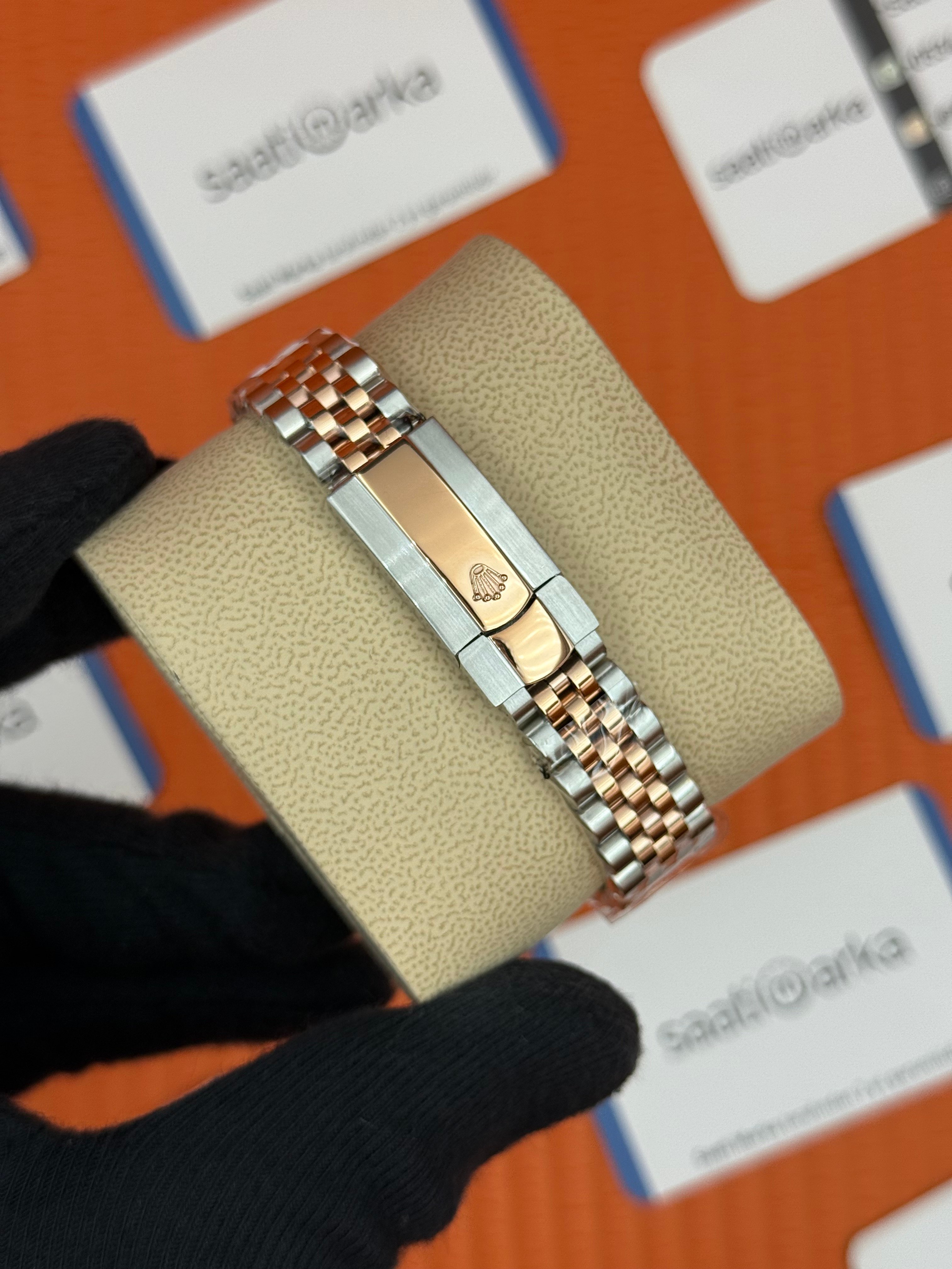 ROLEX datejust 31mm beyaz sedefli kadran rose silver jubilee kordon