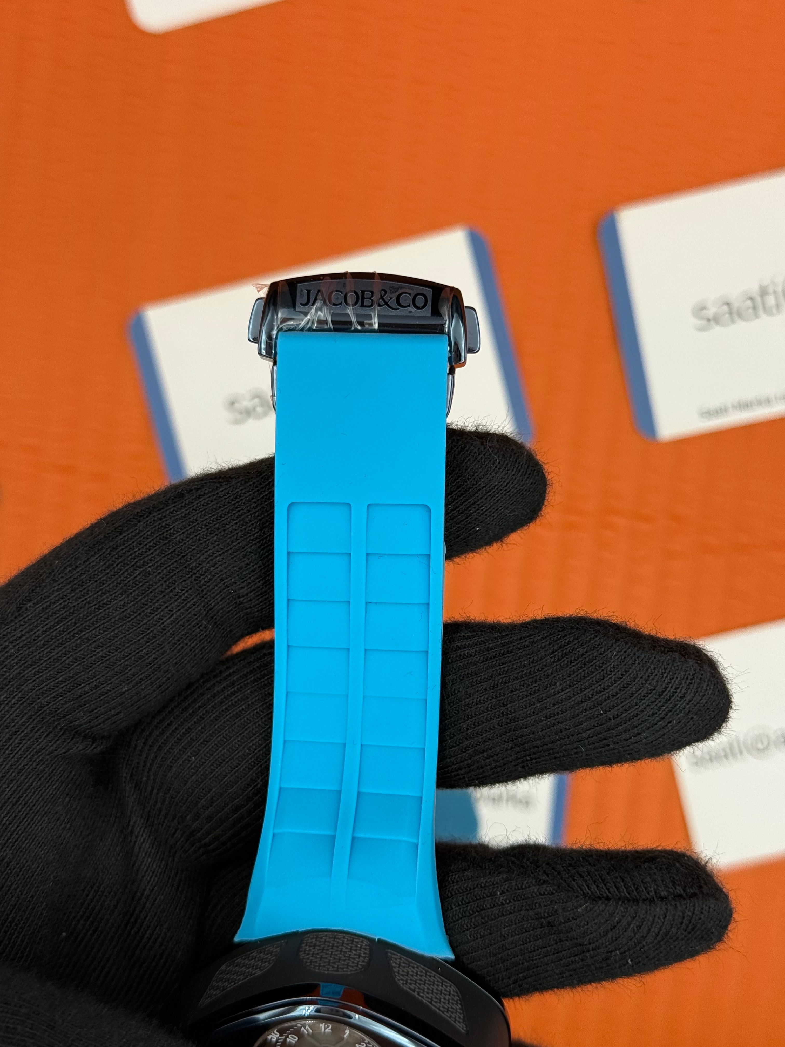 JACOB&CO BUGATTI laciver kasa tiffany kauçuk kordon 