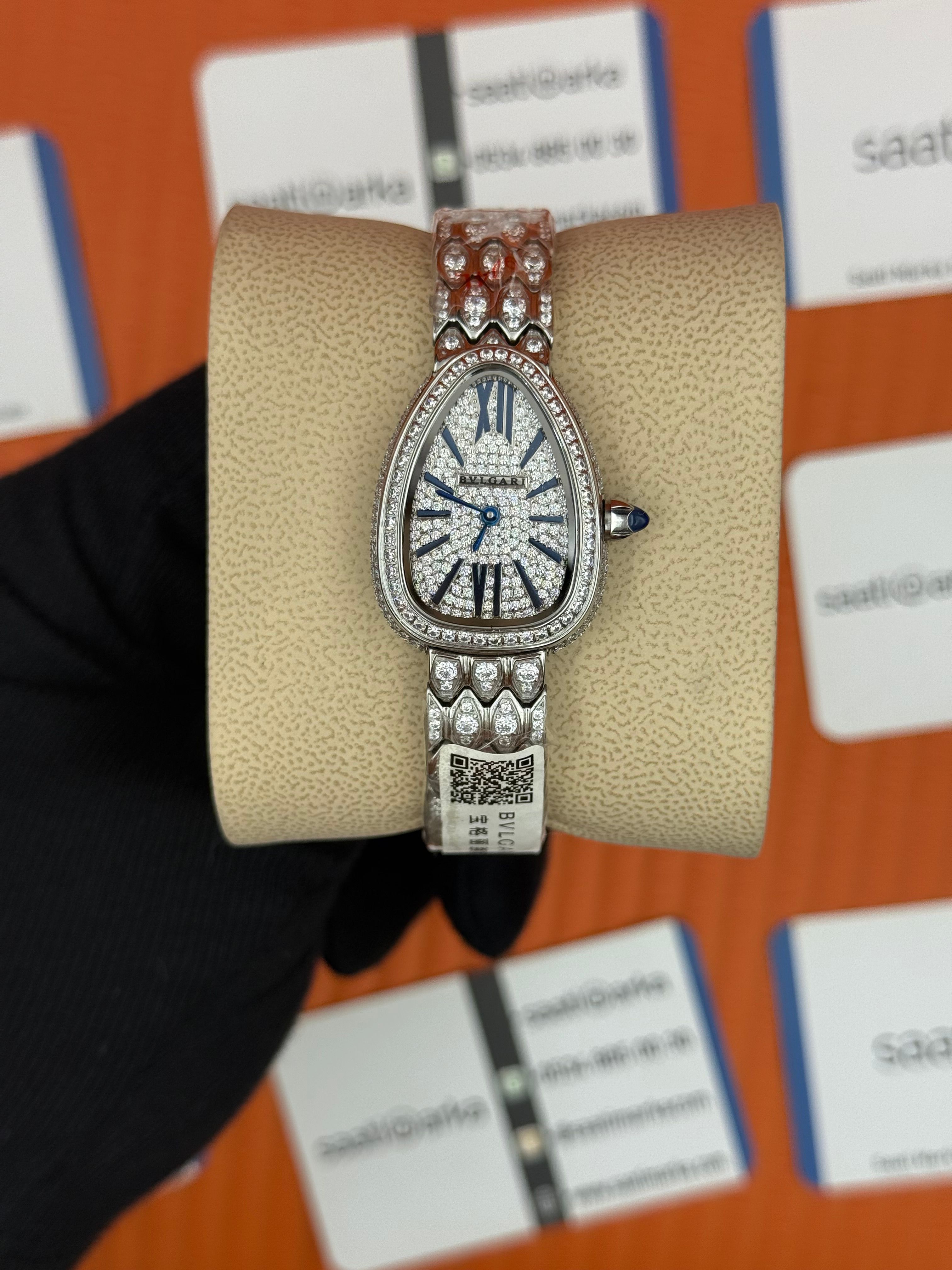 BVLGARİ serpenti seduttori full diamond silver kasa kordon kadın kol saati