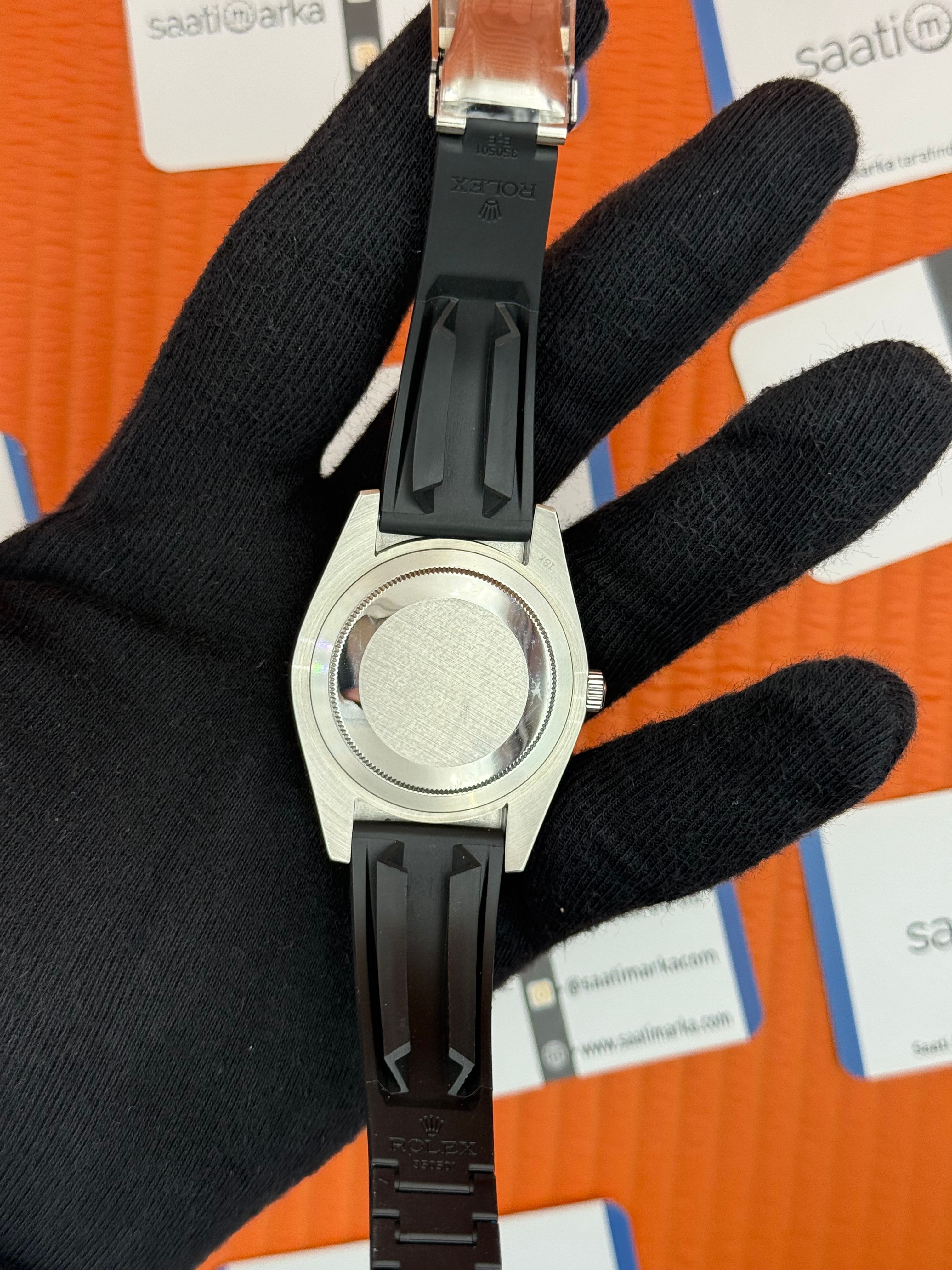 ROLEX Sky Dweller black dial silver kasa siyah kauçuk kordon