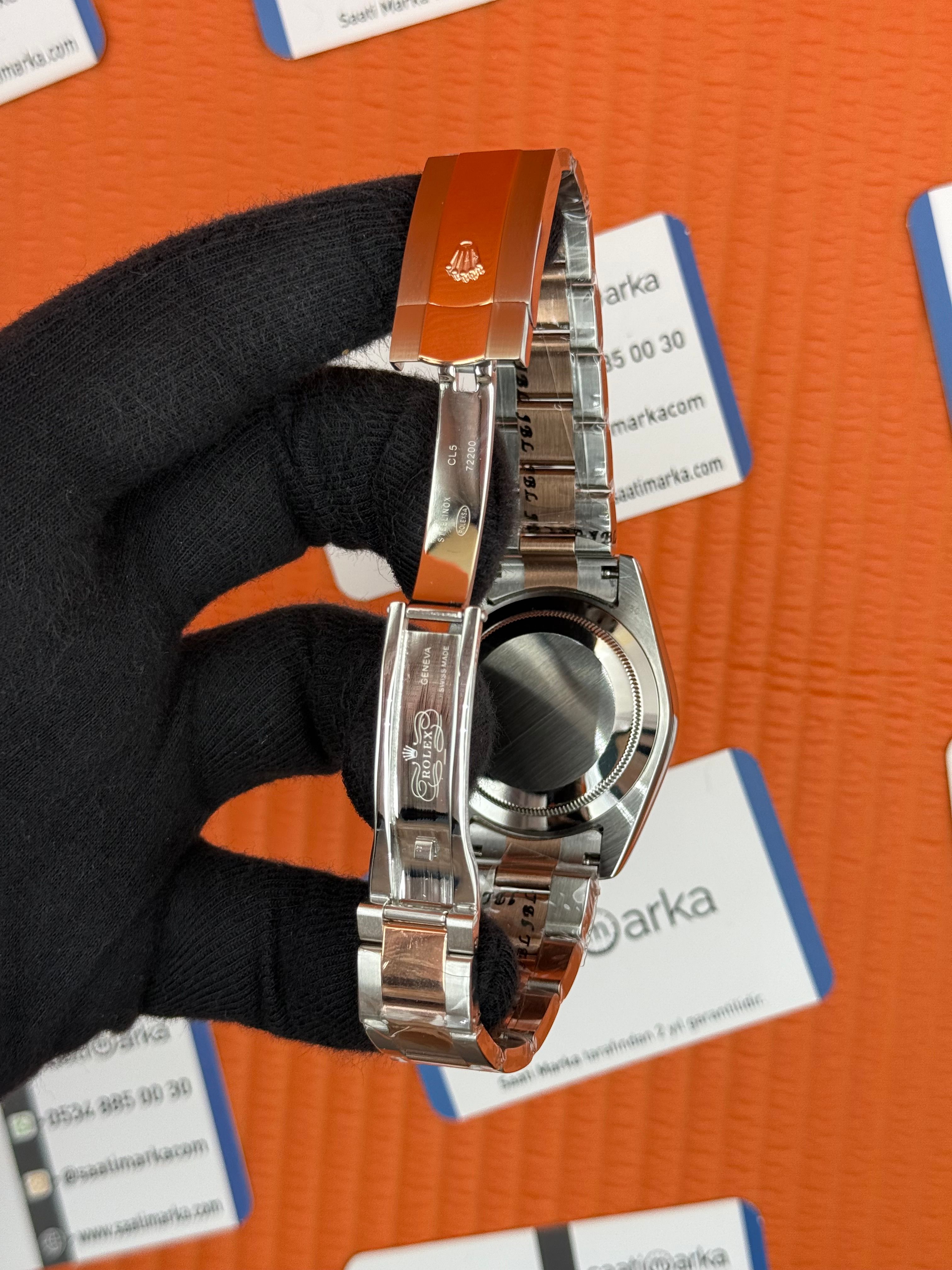 ROLEX Datejust chocolate dial rose-silver oyster kordon