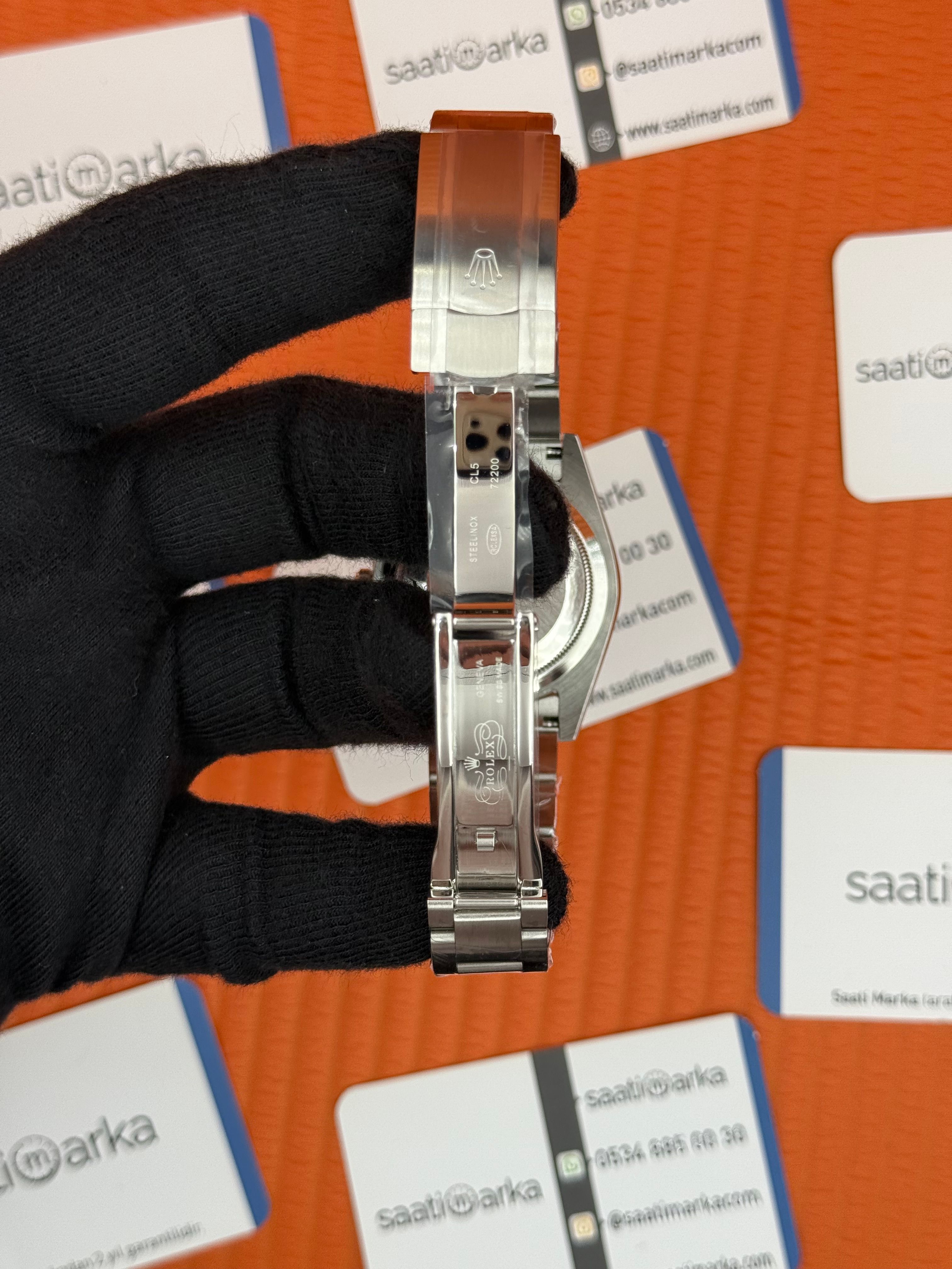 ROLEX OYSTER Perpetual green dial silver kasa-kordon