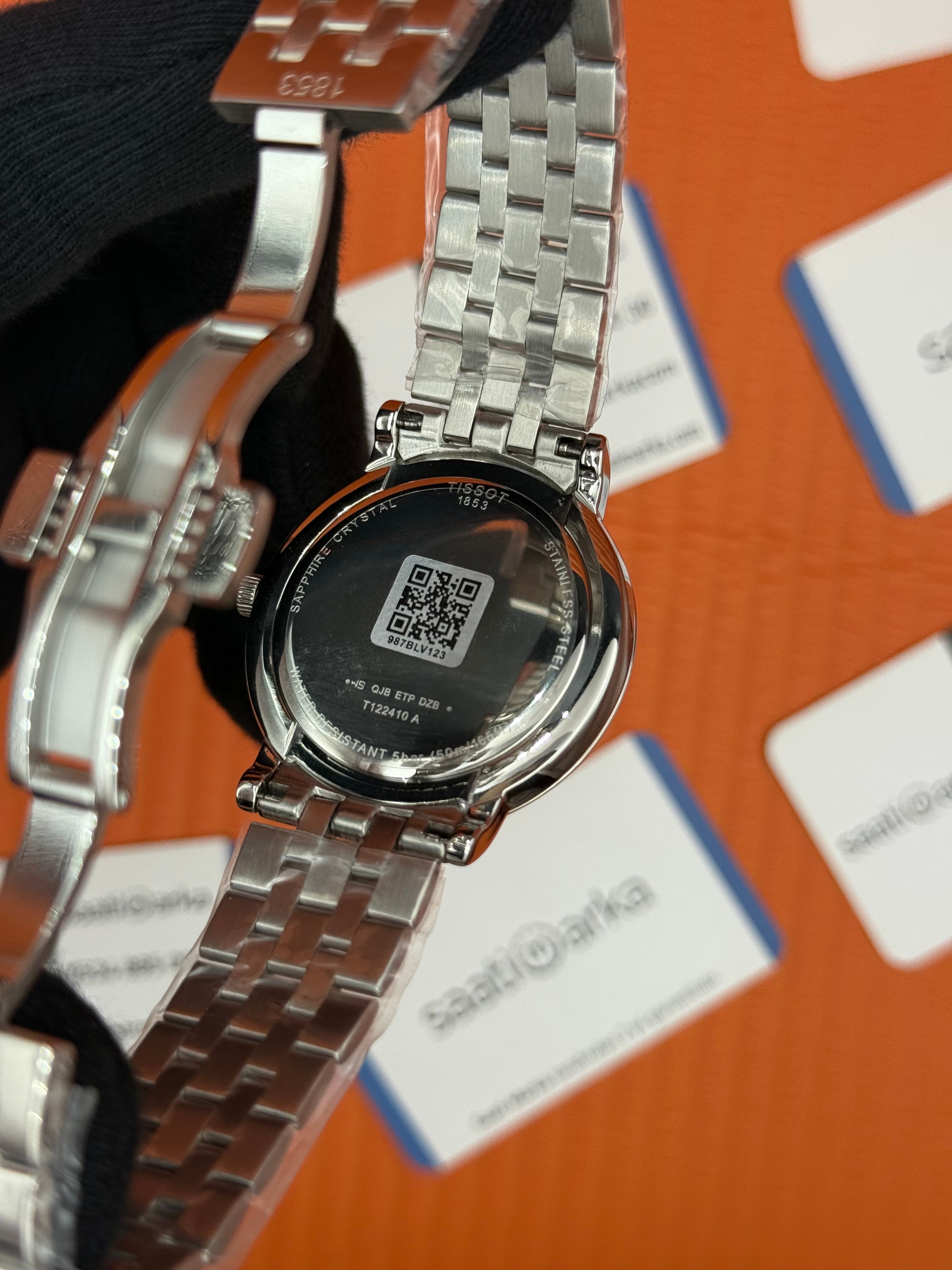 TISSOT carson premium gent moonphase beyaz kadran silver jubile kordon erkek kol saati