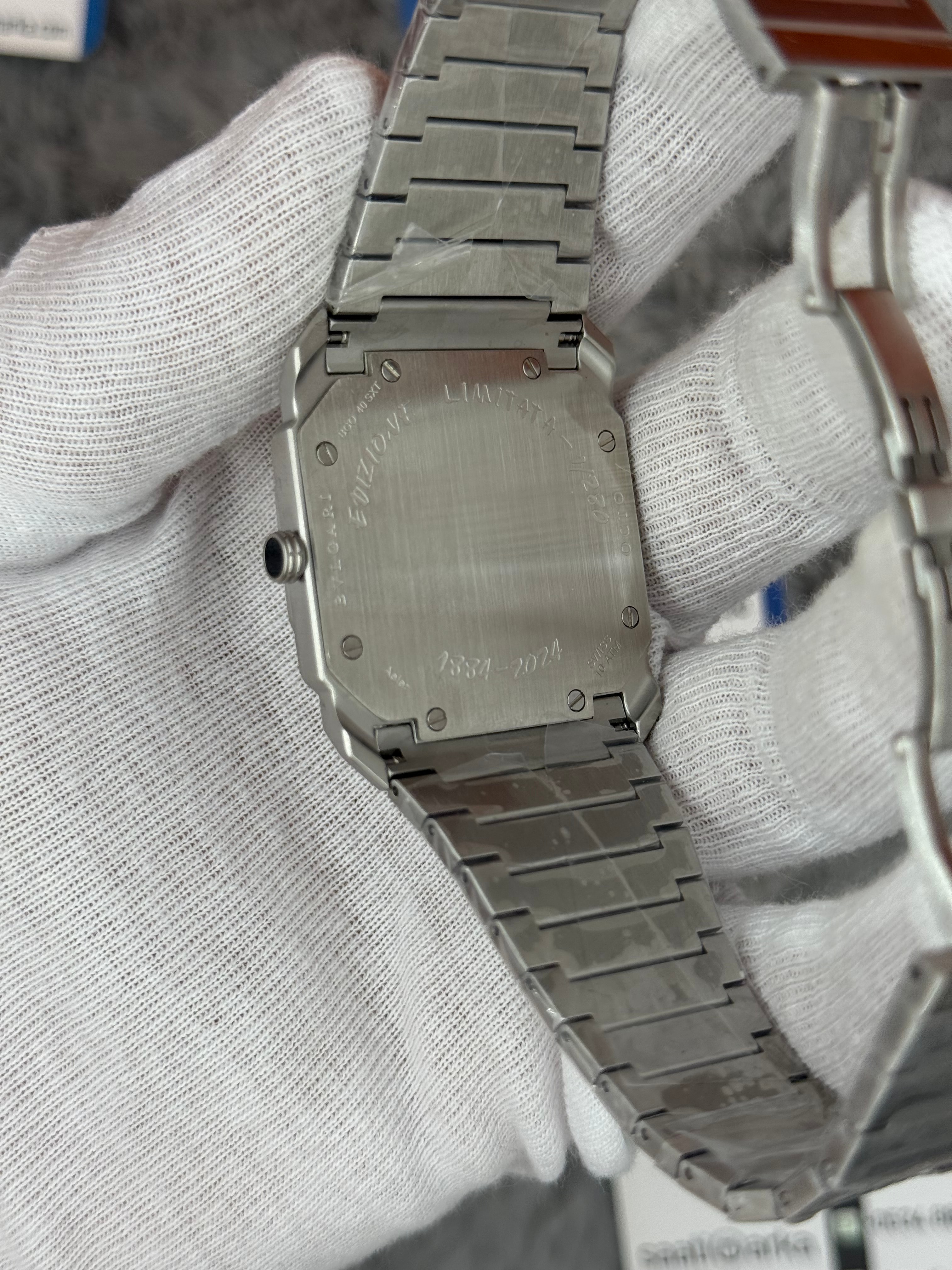 BVLGARİ octo 40mm siyah kadran silver kasa kordon erkek kol saati