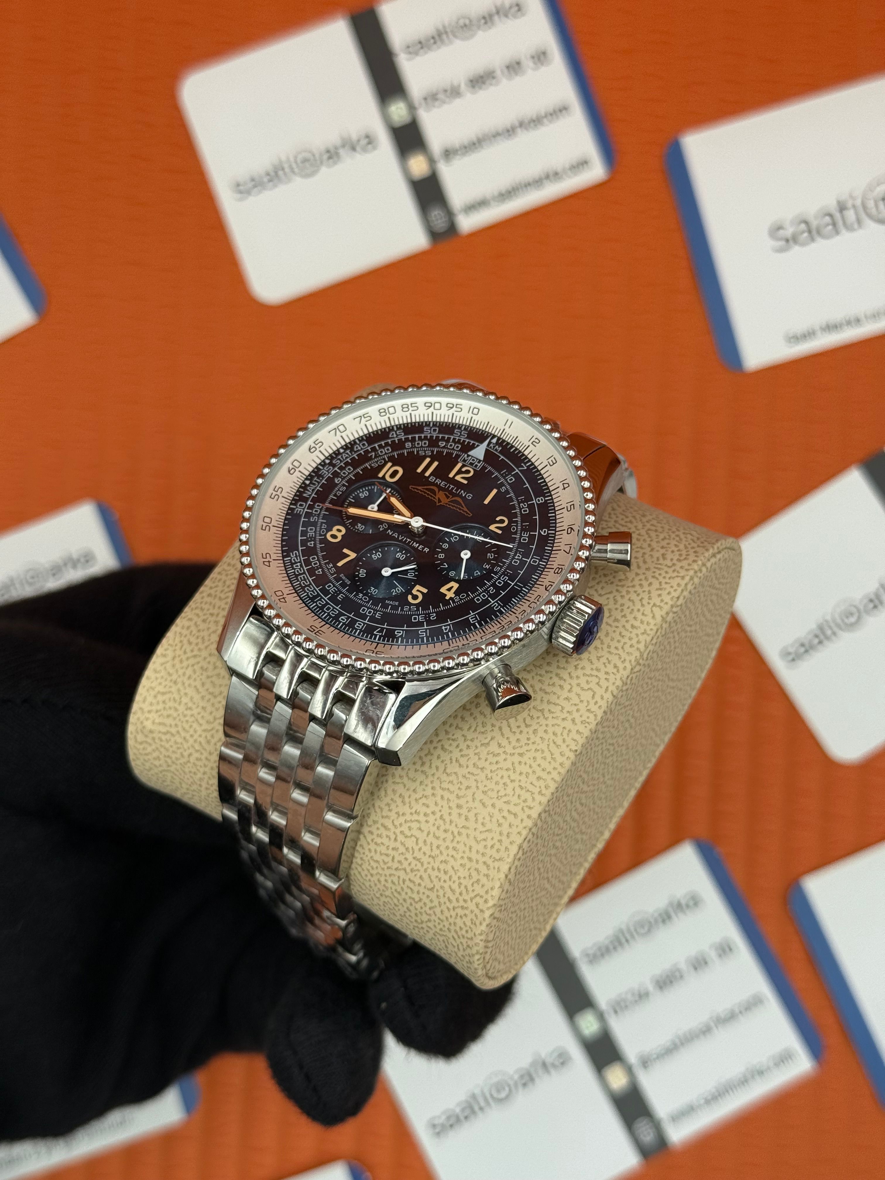 BREITLING Navitimer lacivert kadran silver kasa-kordon