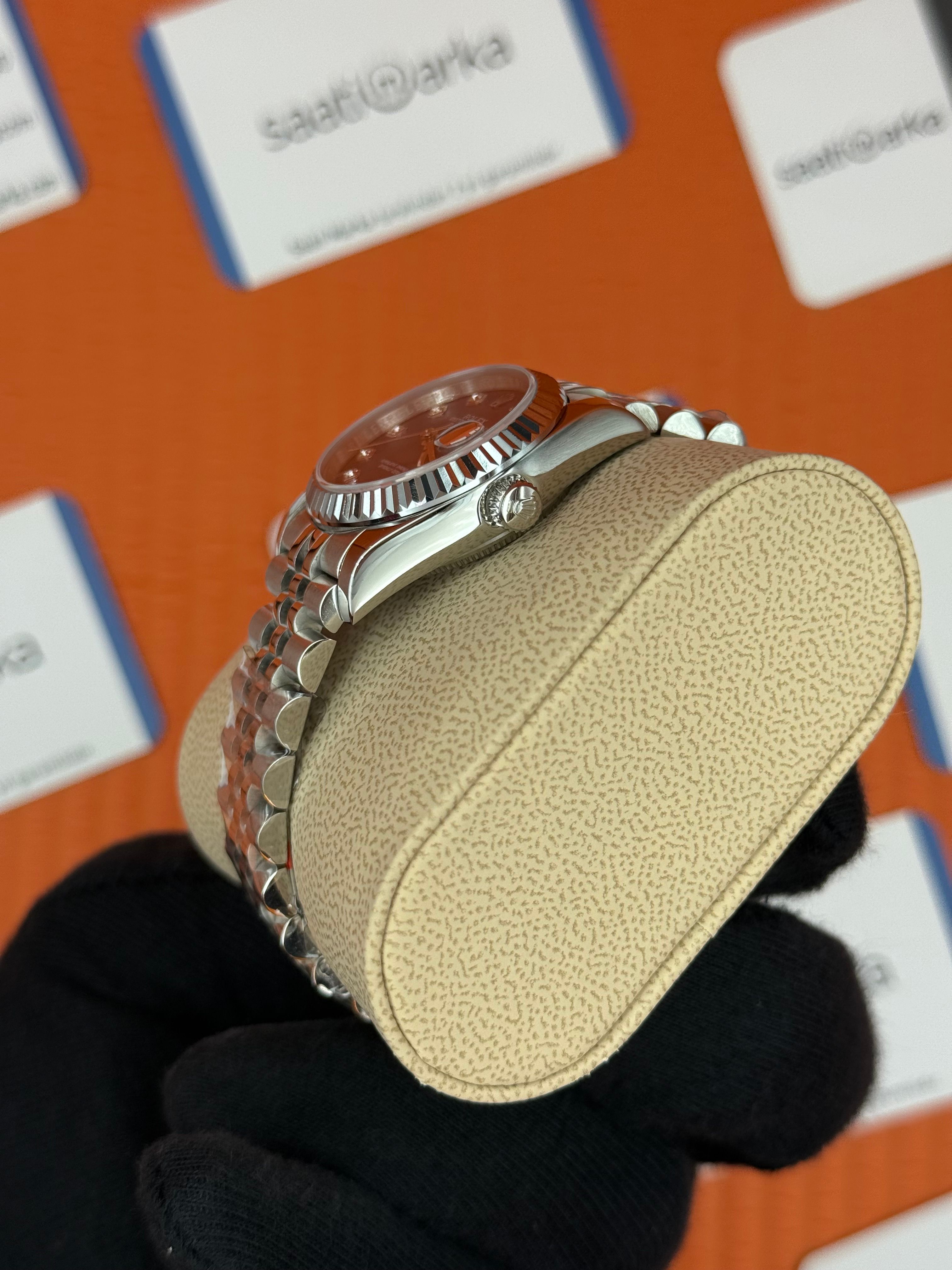 ROLEX datejust 31mm mavi baget taşlı kadran silver jubilee kordon