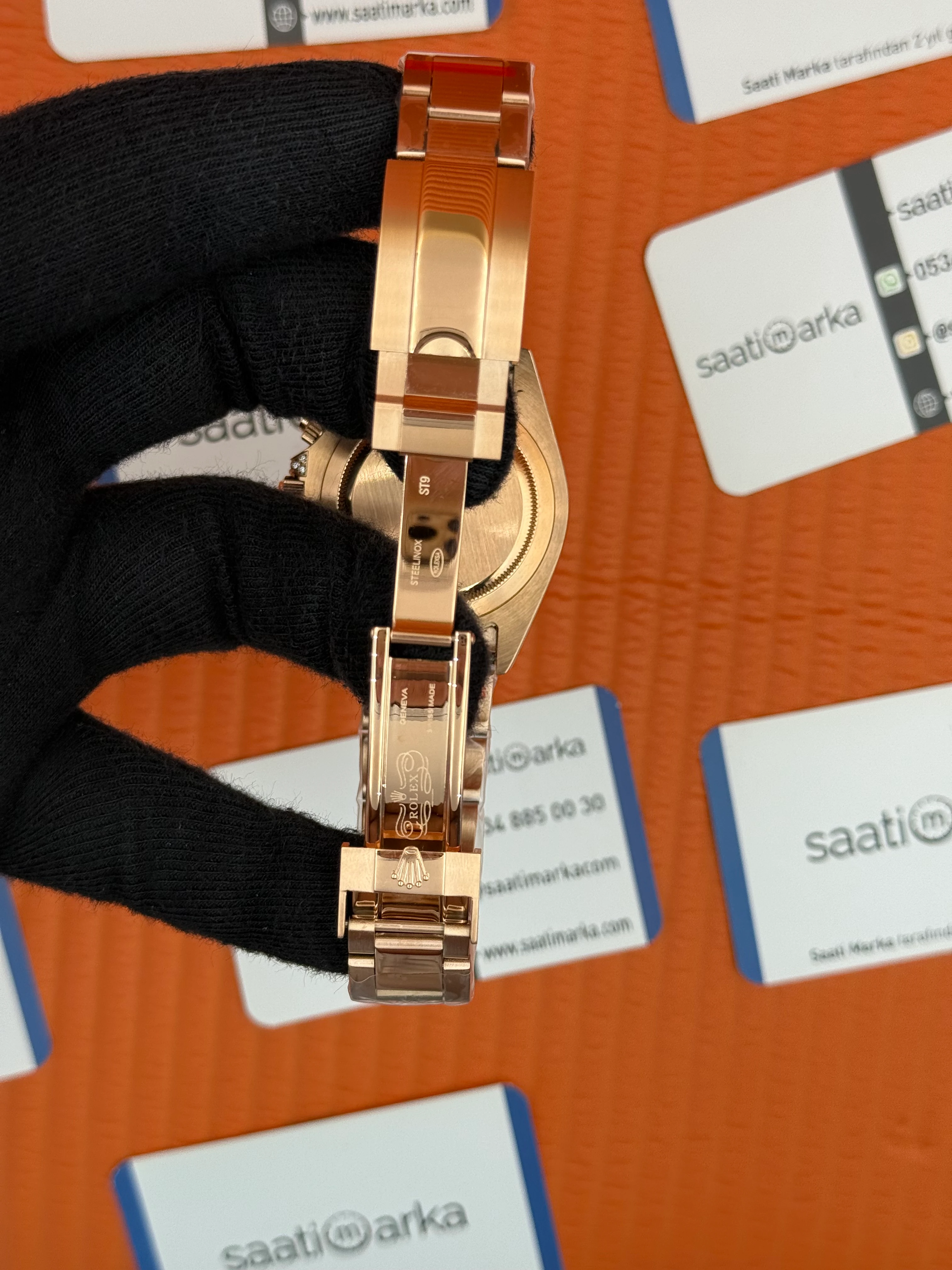 ROLEX Daytona rainbow bşack dial rose kasa-kordon