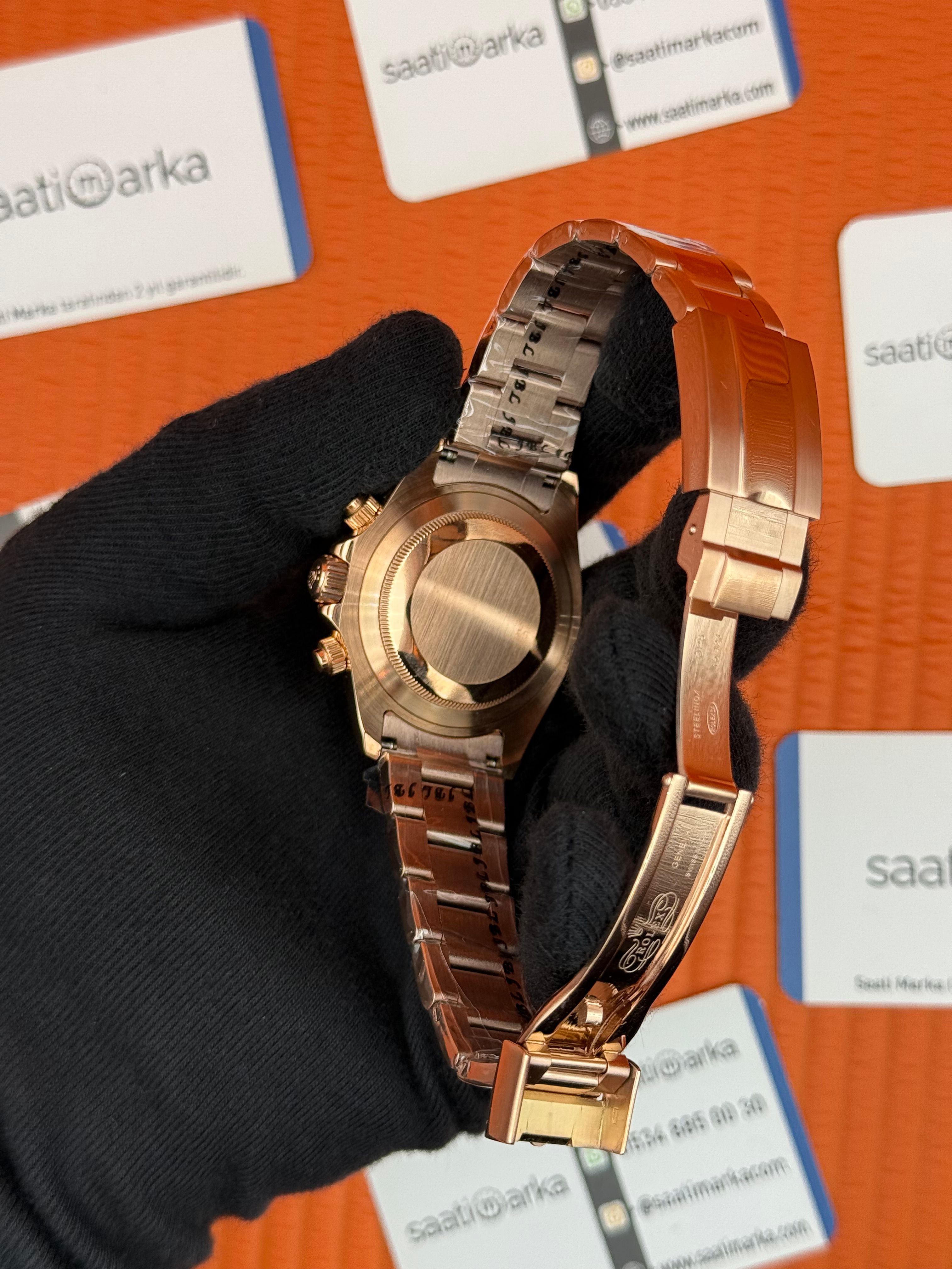 ROLEX Daytona chocolate dial rose kasa-kordon