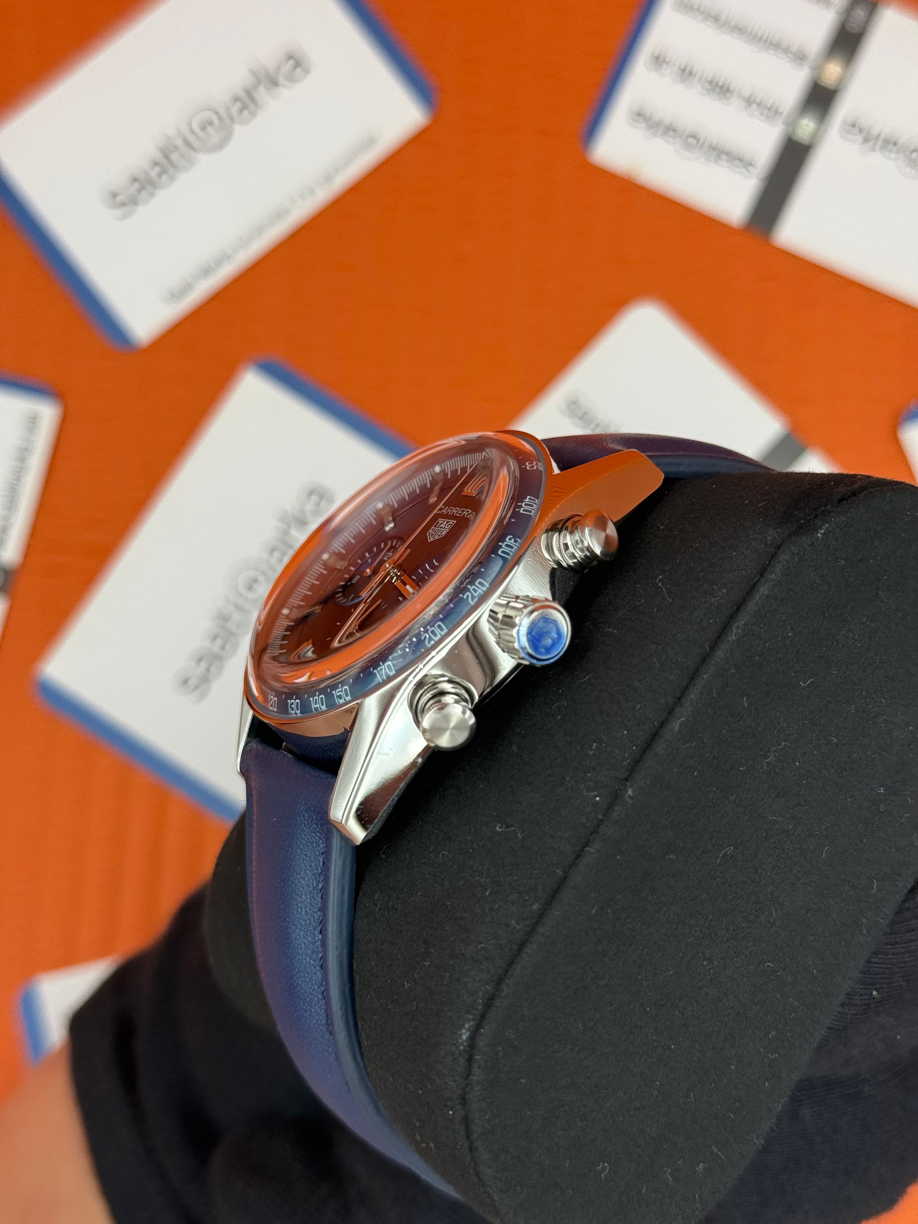TAGHEUER CARRERA LACİVERT KORDON LACİVERT KADRAN GÜMÜŞ KASA 