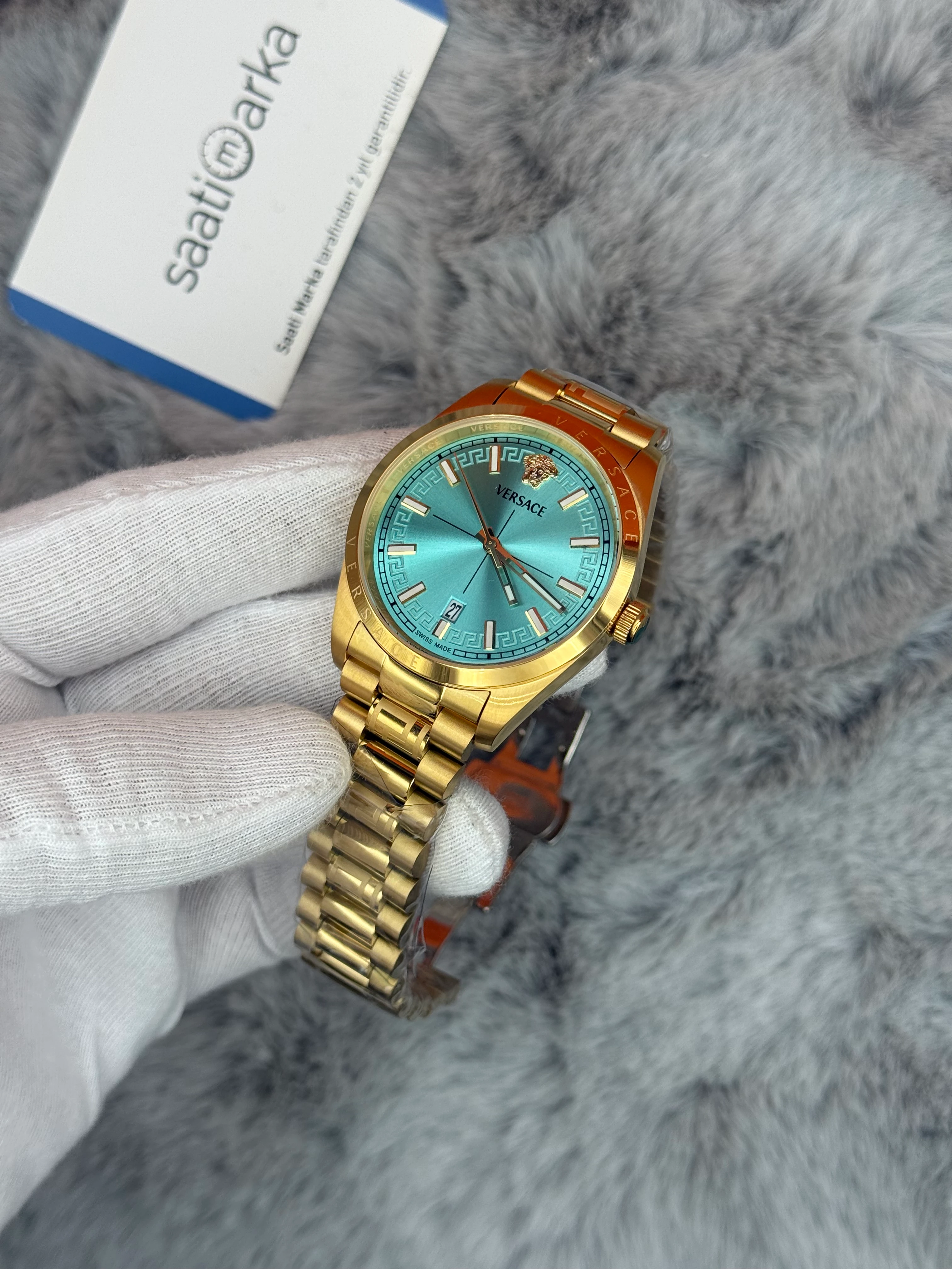 ROLEX 40MM TURKUAZ KADRAN GOLD KASA KORDON ERKEK KOL SAATİ