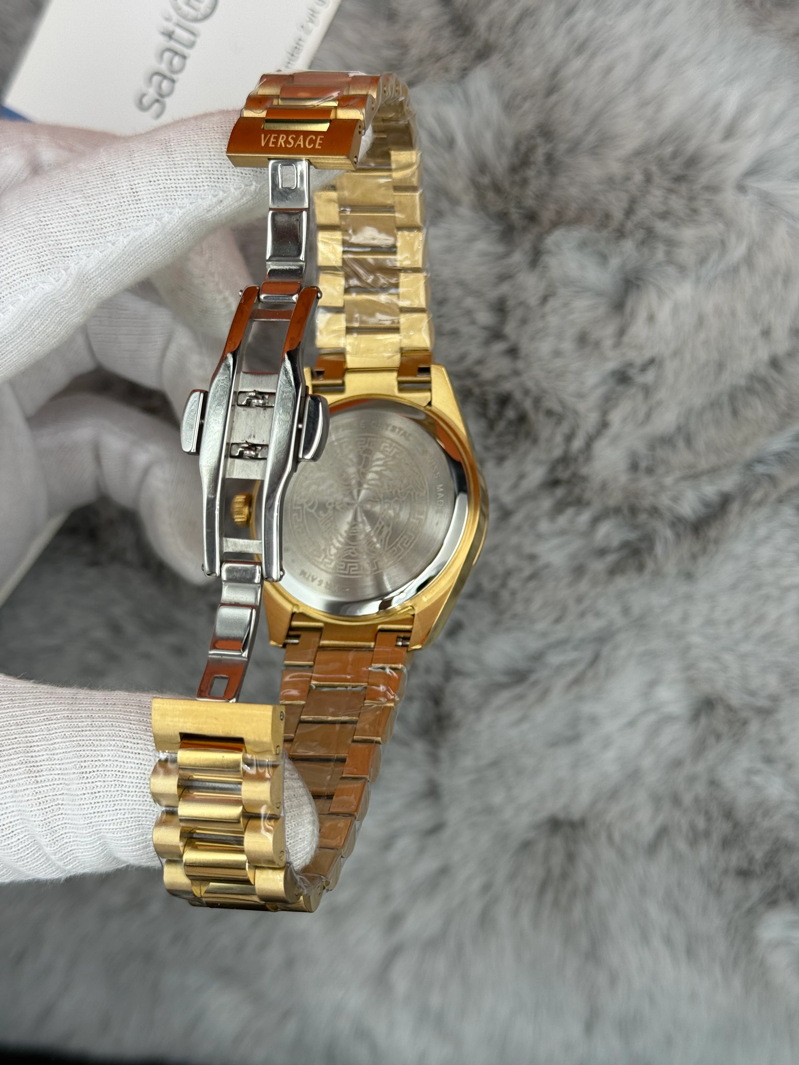 VERSACE 40MM BEYAZ KADRAN GOLD KASA KORDON ERKEK KOL SAATİ