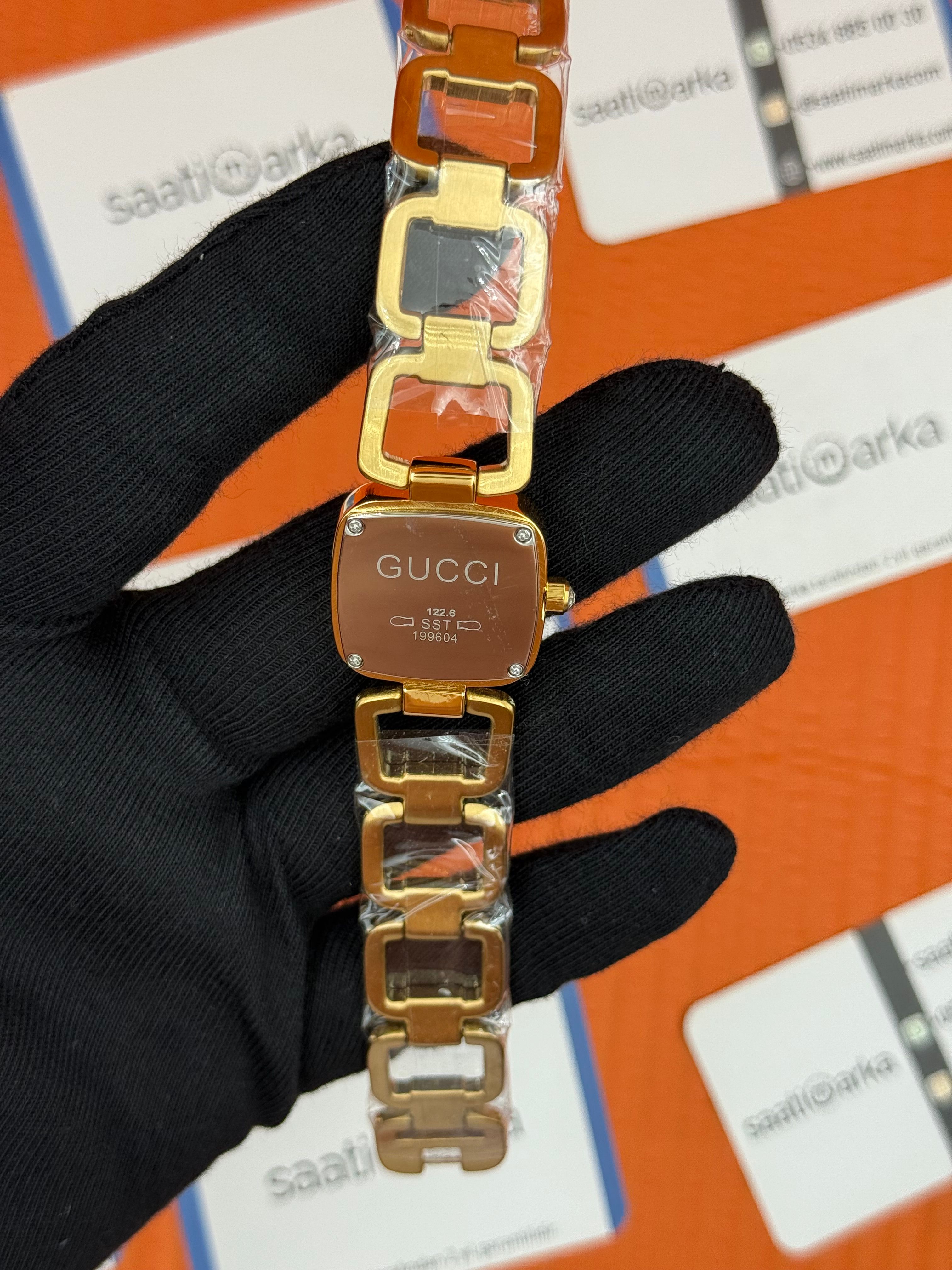GUCCI YA gri kadran gold kasa kordon kadın kol saati