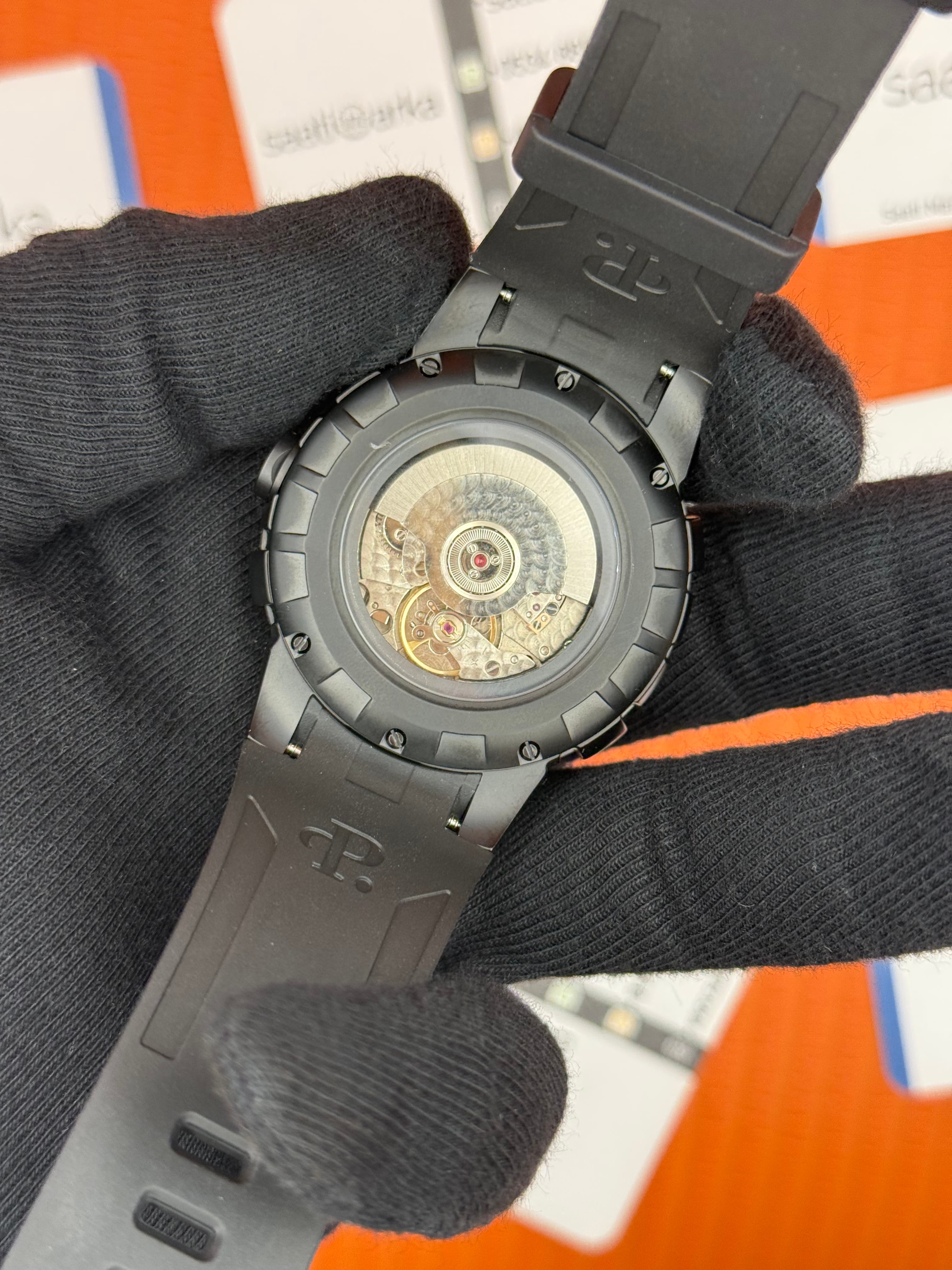 PERRELET turbine black dial siyah kasa siyah kauçuk kordon erkek kol saati