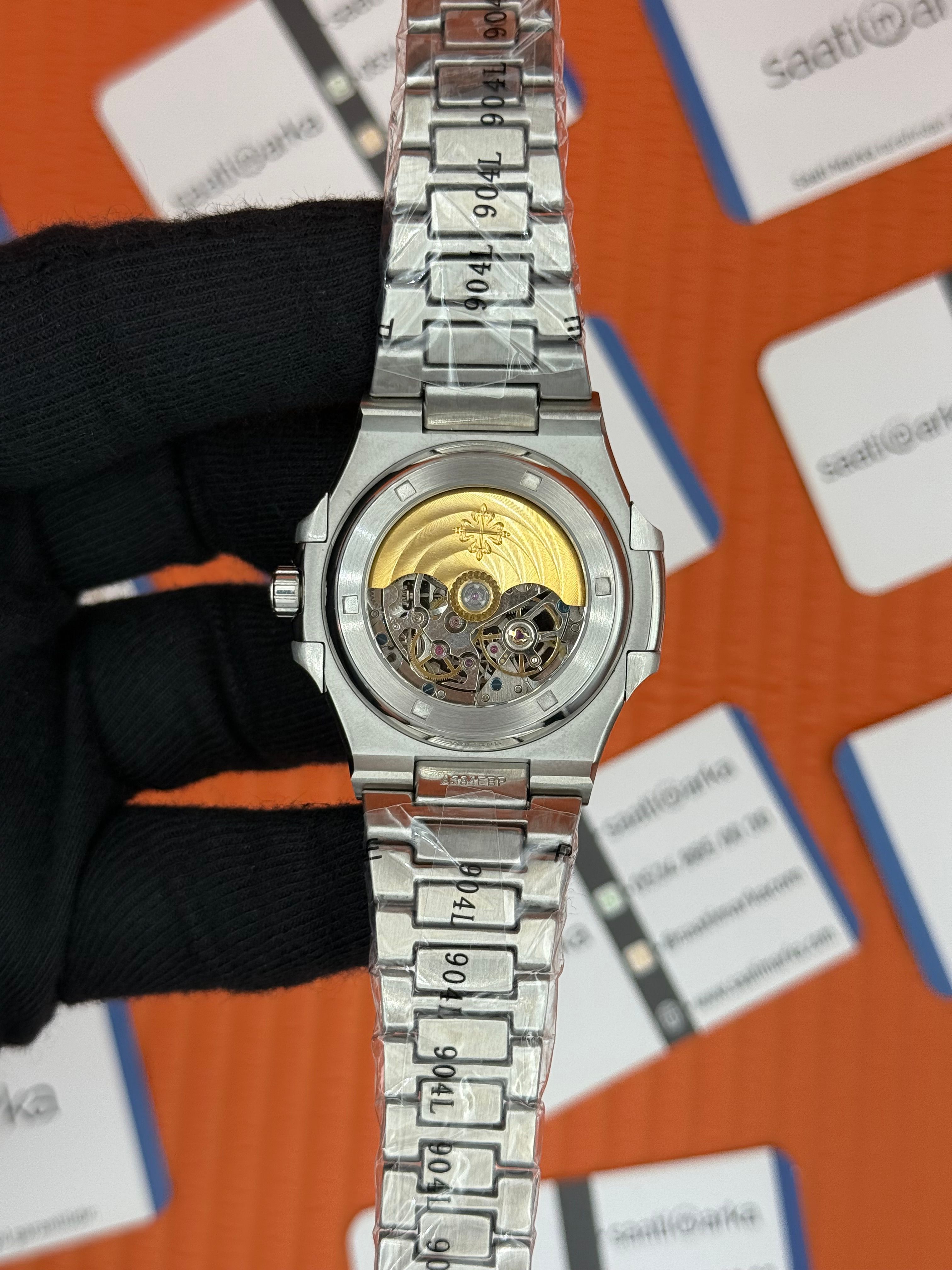 PATEK PHILIPPE SKELETON BEYAZ KADRAN SİLVER KASA-KORDON 