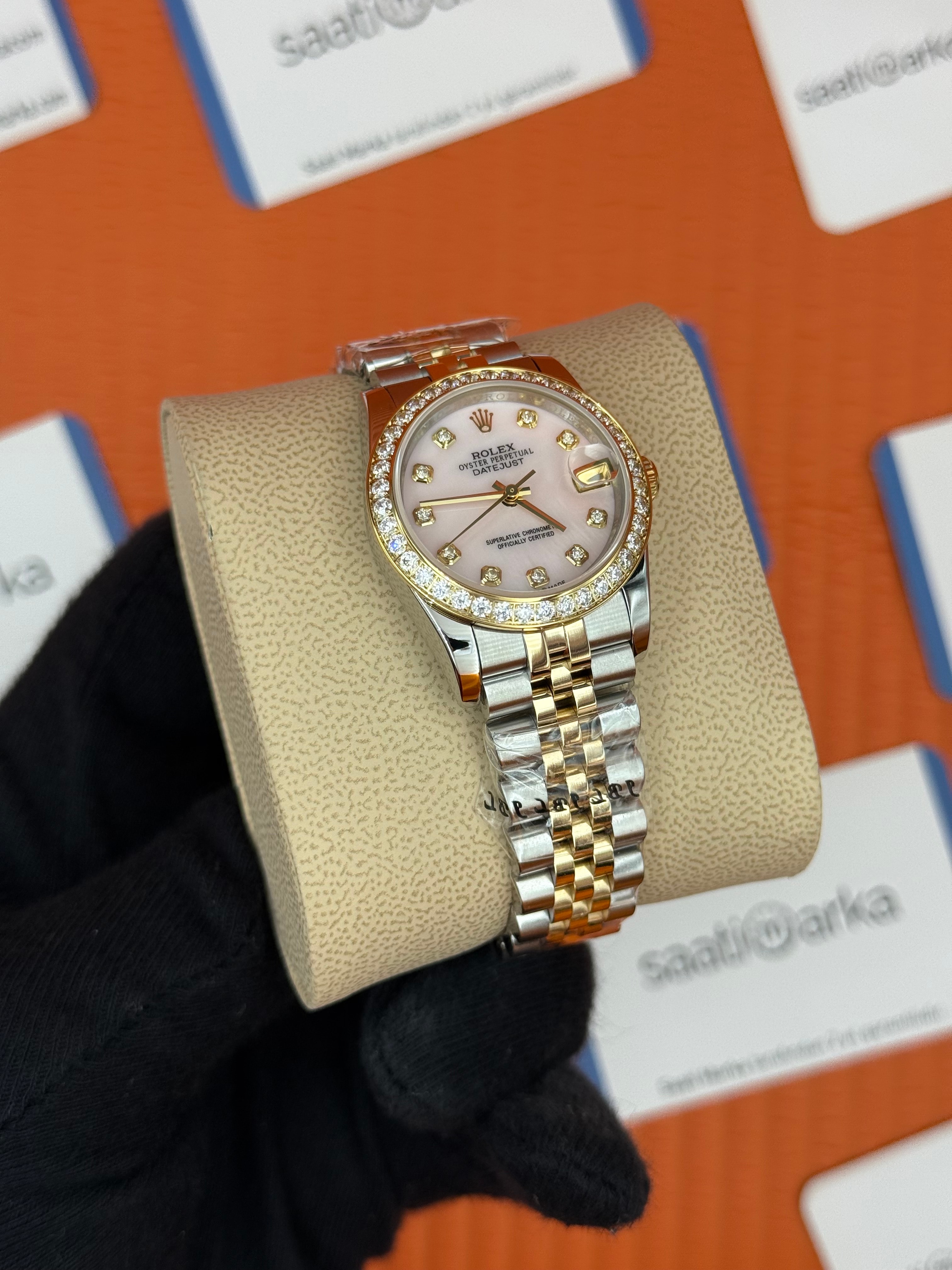 ROELX datejust 31mm toz pembe kadran gold silver jubilee kordon