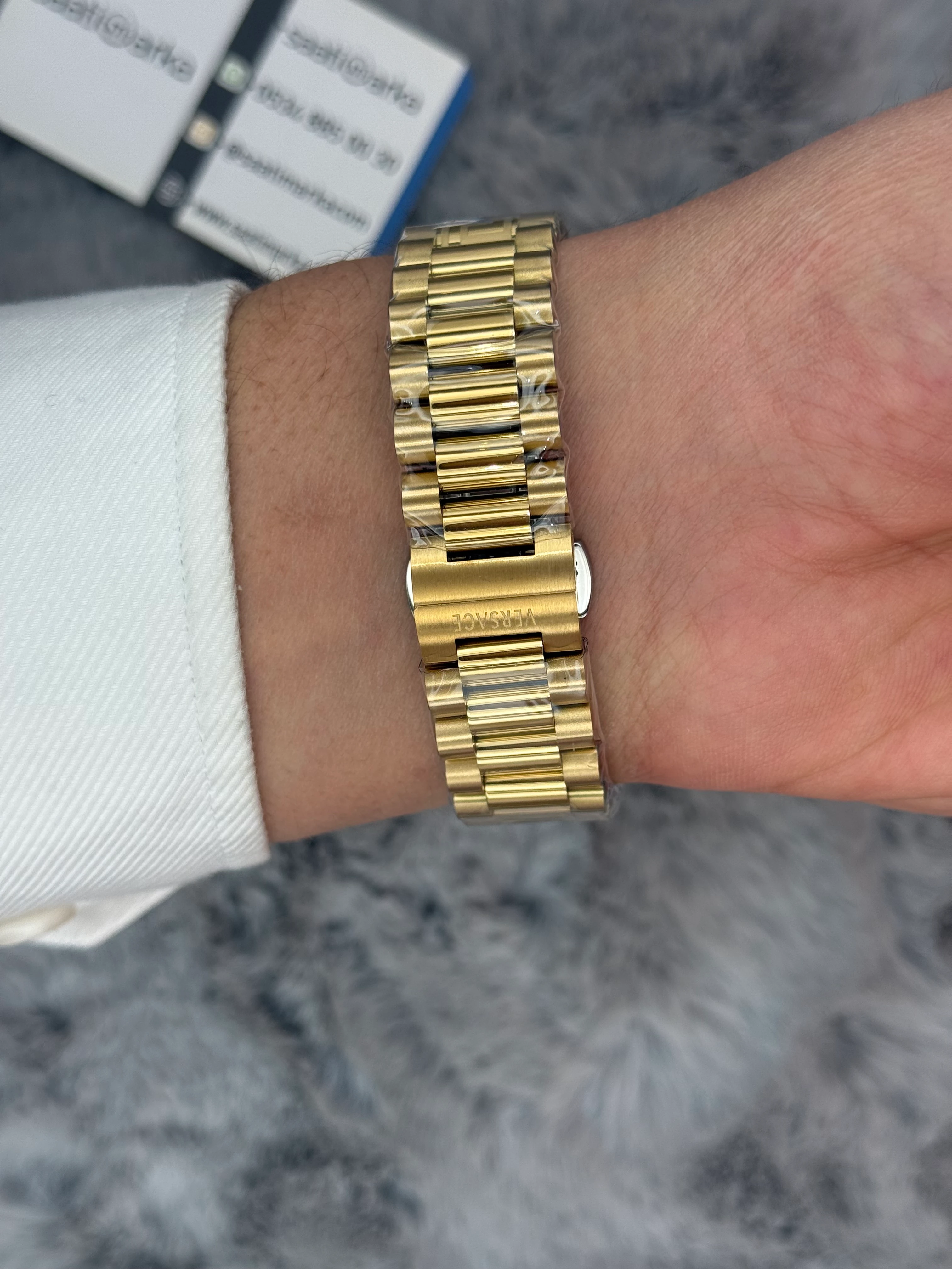 VERSACE 40MM BEYAZ KADRAN GOLD KASA KORDON ERKEK KOL SAATİ