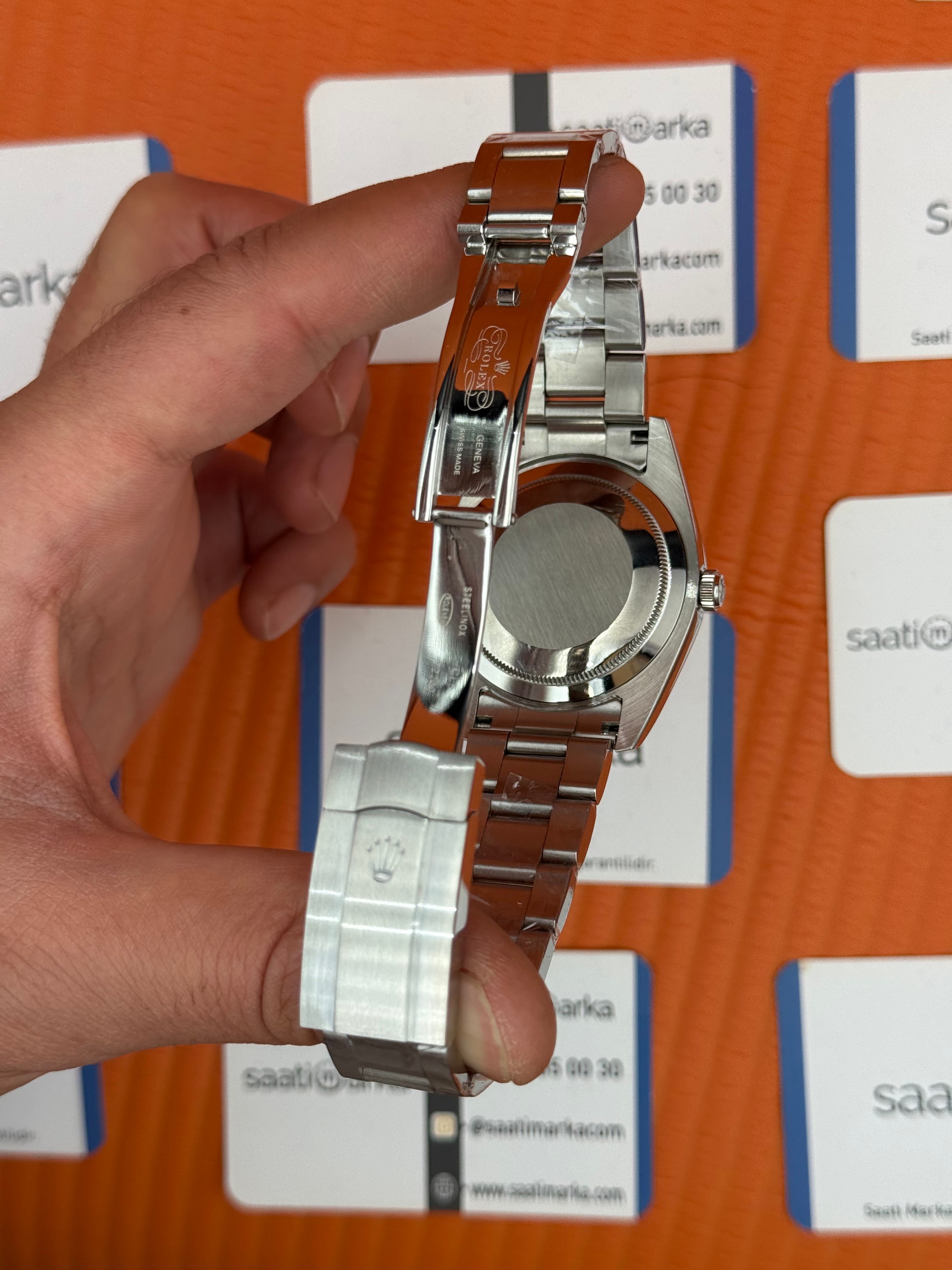 ROLEX oyster perpetual celebration kadran silver kasa kordon erkek kol saati