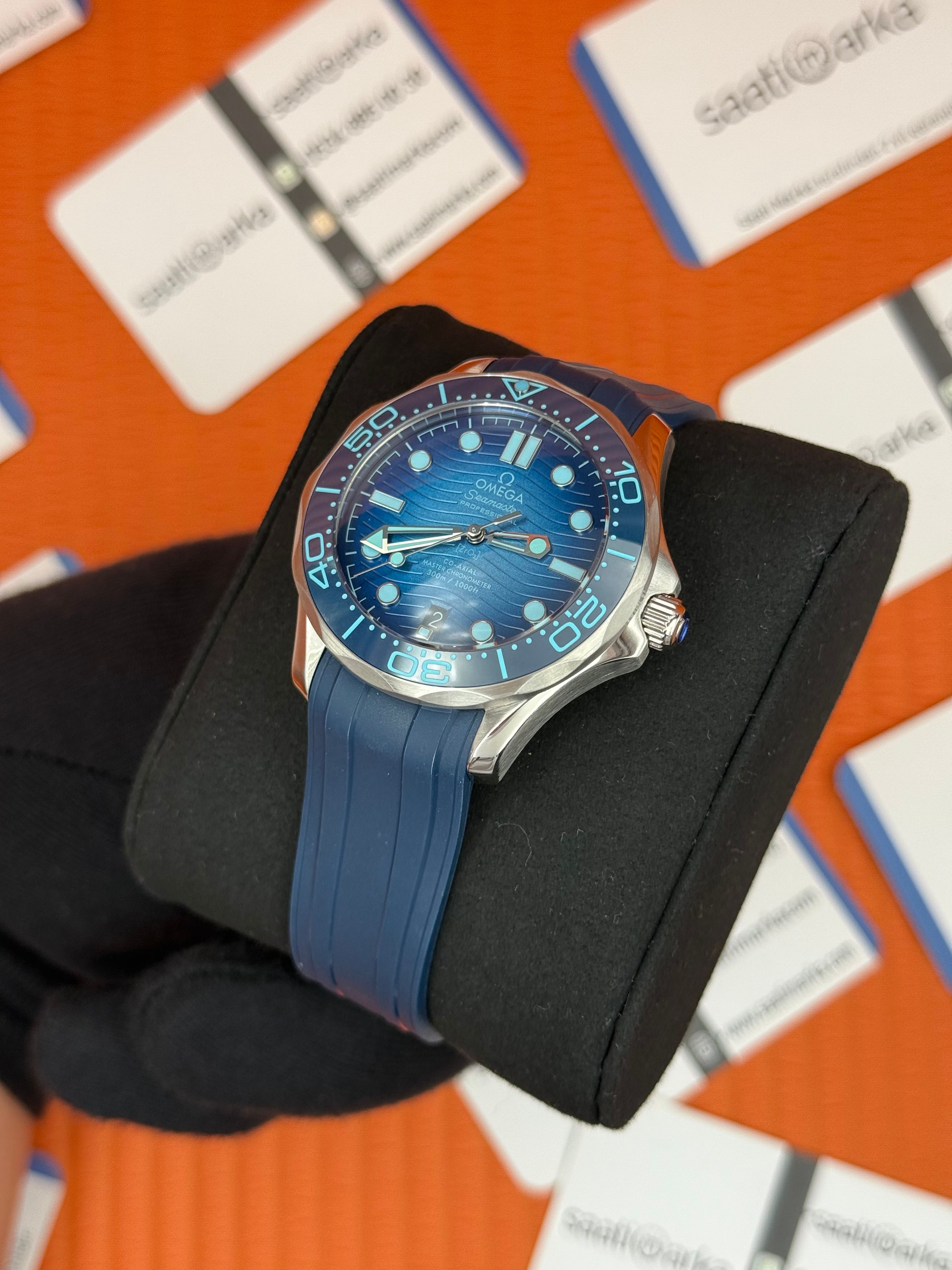 OMEGA SEAMASTER CHRONMETER KAUÇUK LACİVERT KORDON 300M