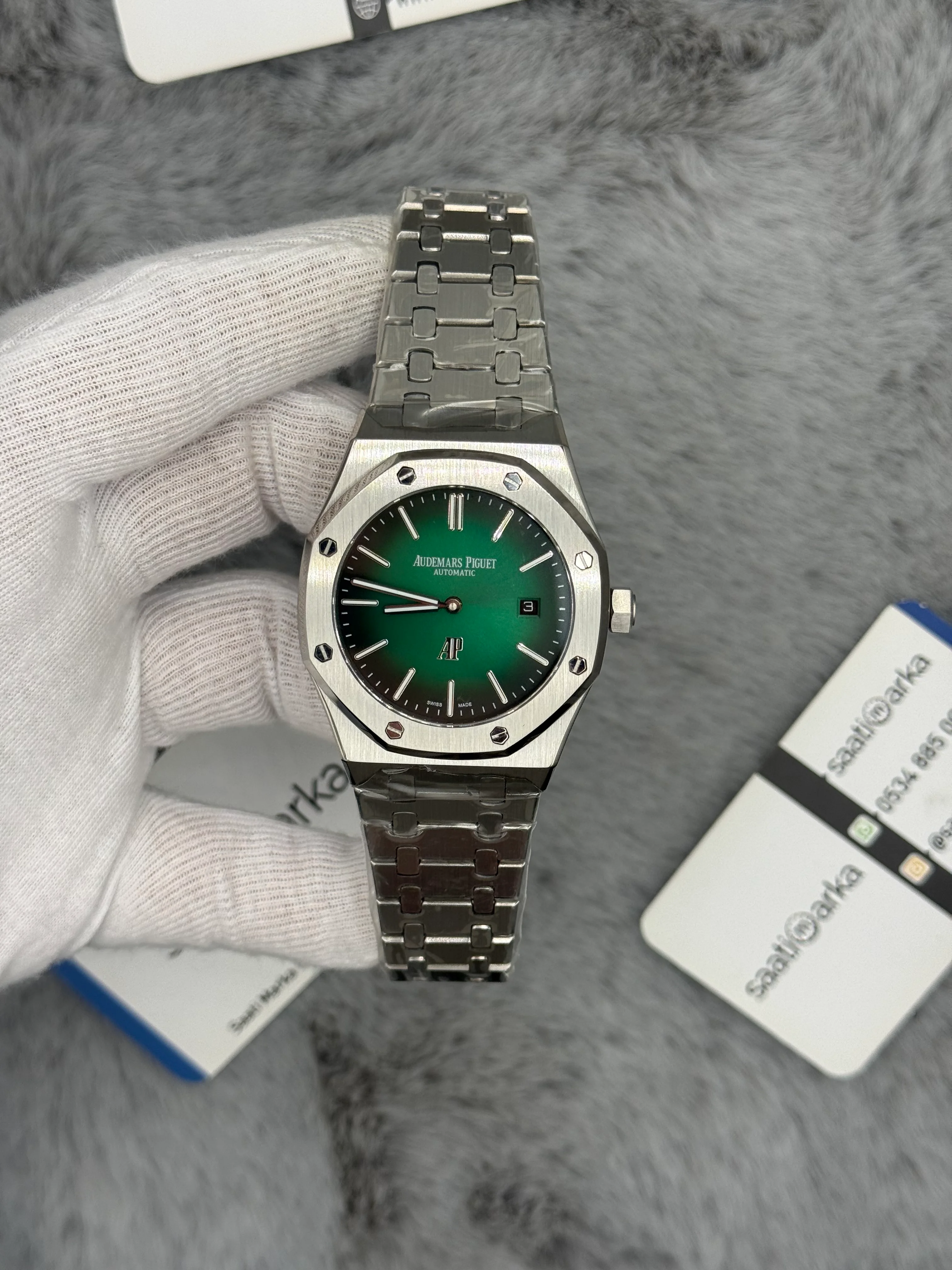AUDEMARS PİGUET YEŞİL SİYAH KADRAN SİLVER KASA VE KORDON AUTOMATİL